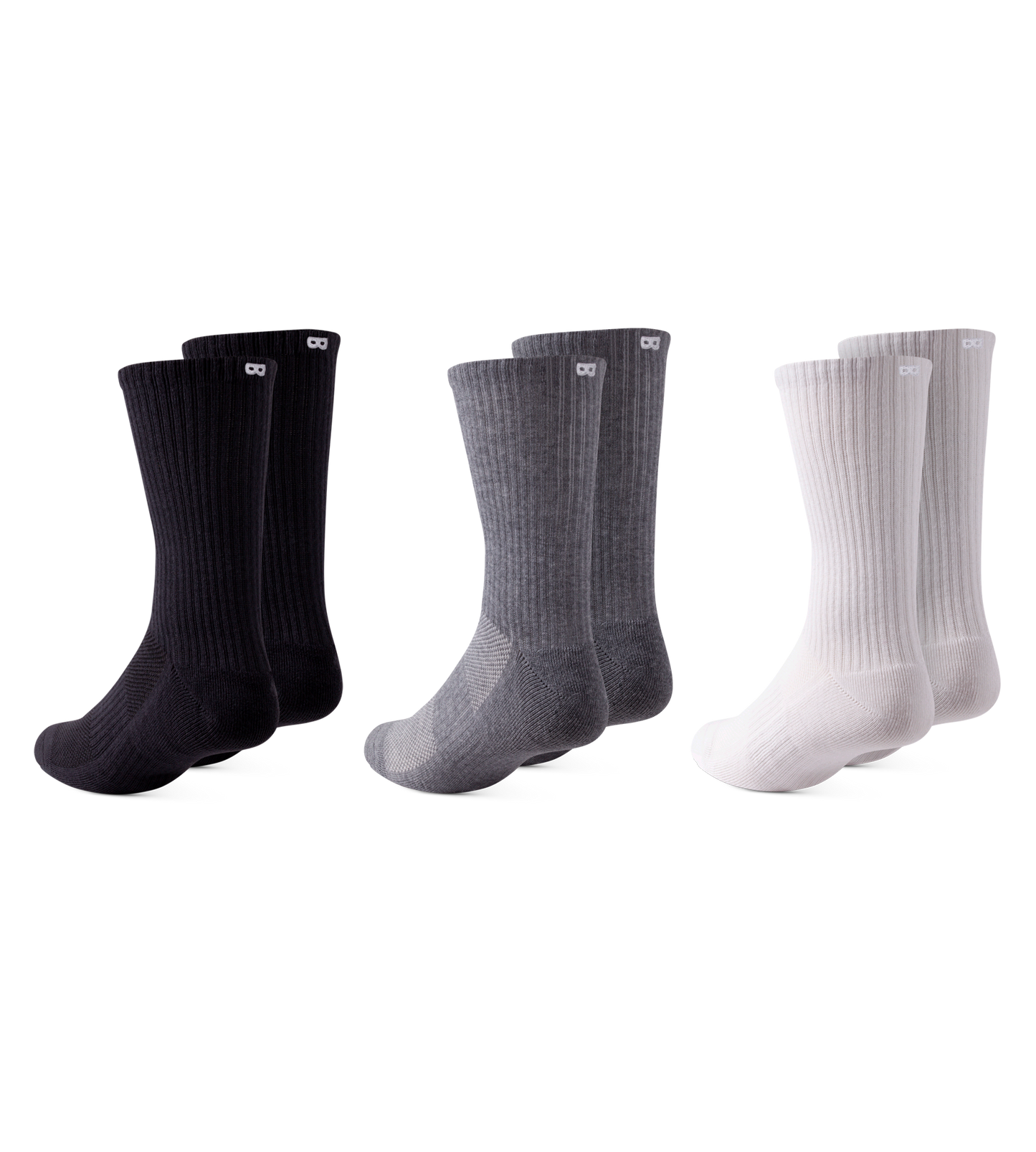 BOWO CUSHION Ribbed Crew 3 PACK - NEUTRALS Dark slate gray, Silver, Dim gray, Black, Gray, Dark slate gray, Lavender, Black, Dark Gray