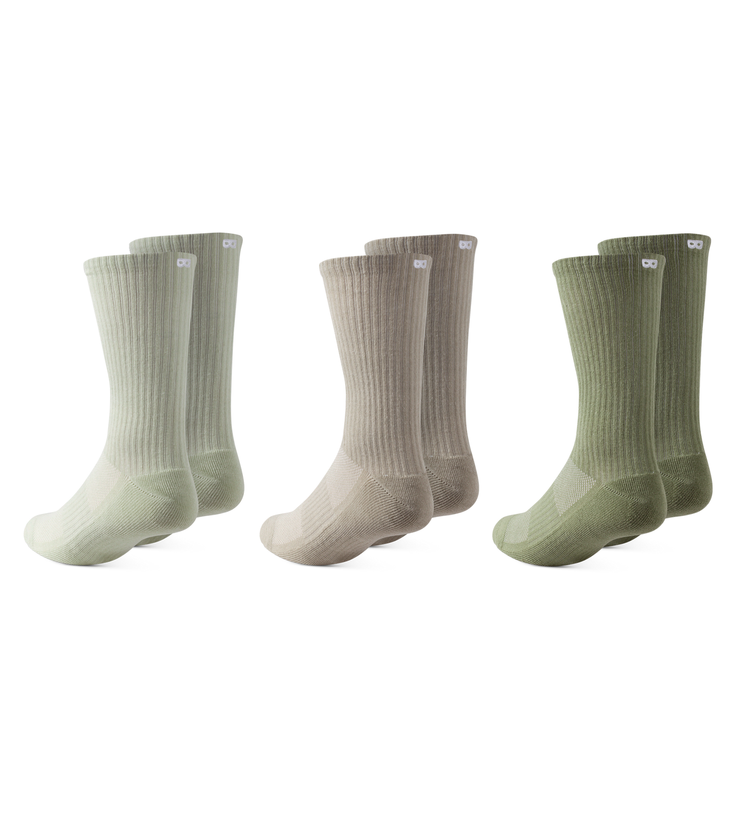 BOWO CUSHION Ribbed Crew 3 PACK - NEUTRALS Gray, Black, Silver, Dark olive green, Gains boro, Gray, Dim gray, Silver, Dark Gray