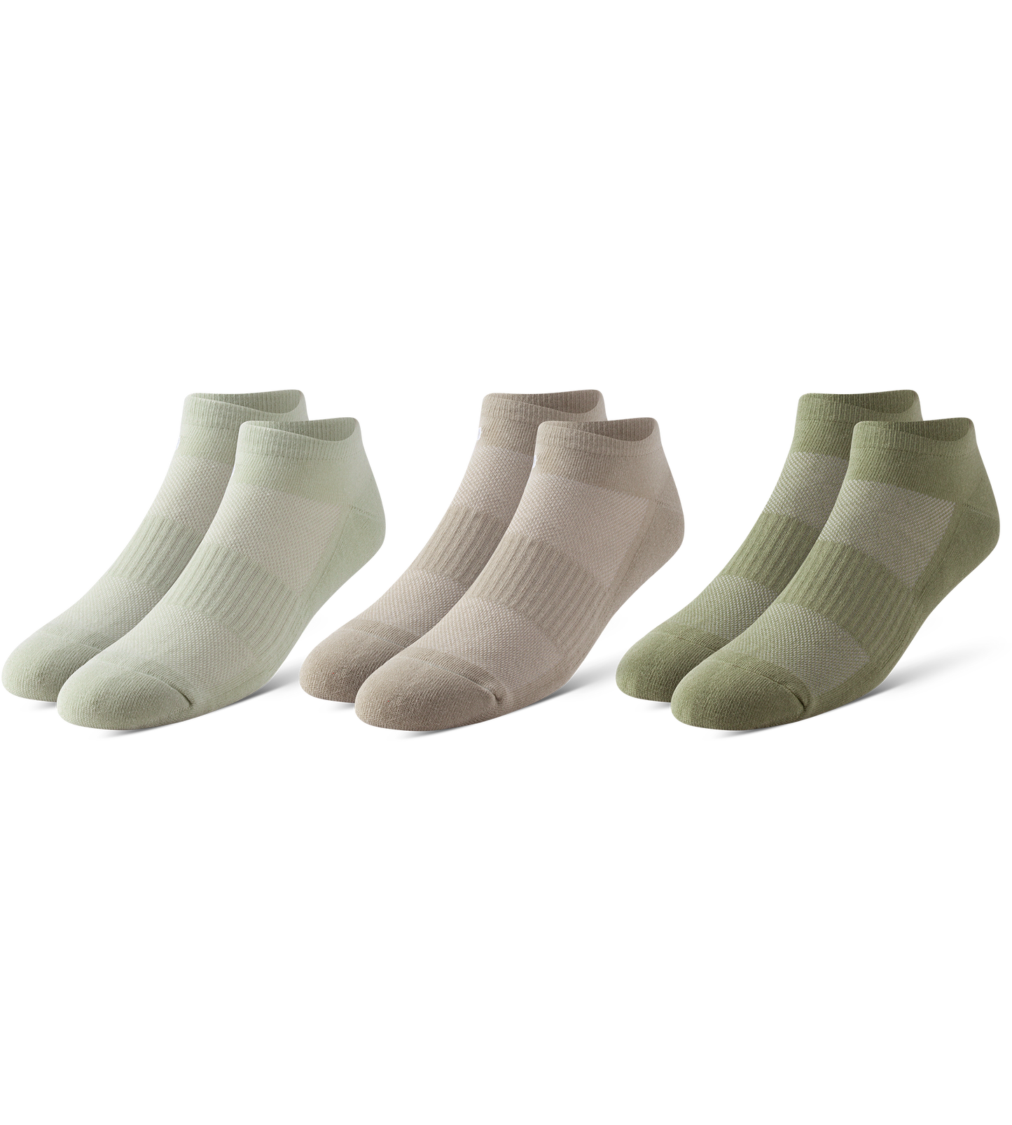 BOWO CUSHION Low-Cut 3 PACK - NEUTRALS Gray, Black, Silver, Dim gray, Dark Gray, Gains boro, Gray, Dark Gray, Dark olive green