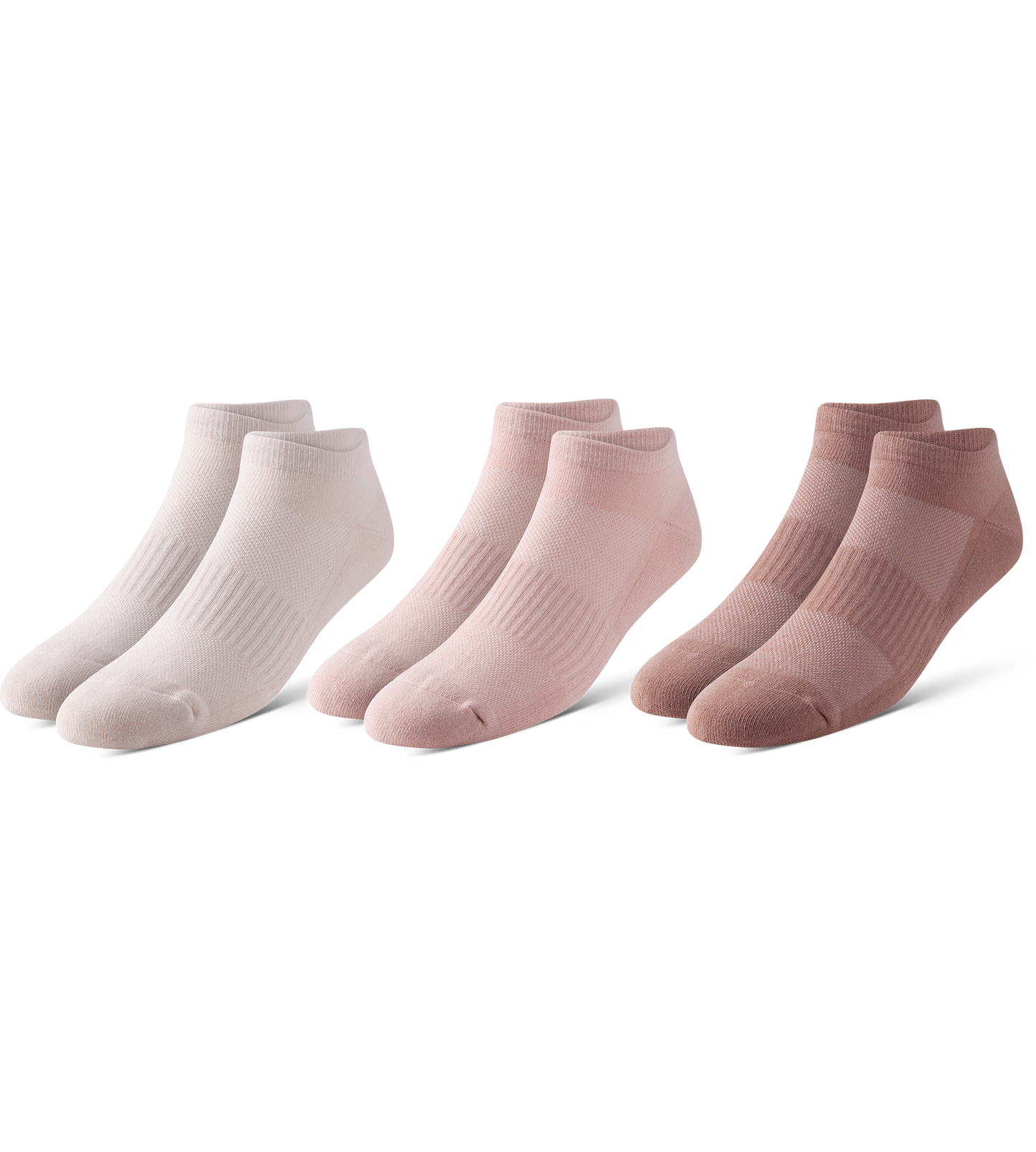 BOWO CUSHION Low-Cut 3 PACK - NEUTRALS Rosy brown, Black, Light Gray, Dim gray, Dark Gray, Gains boro, Dark olive green, Gray, Silver