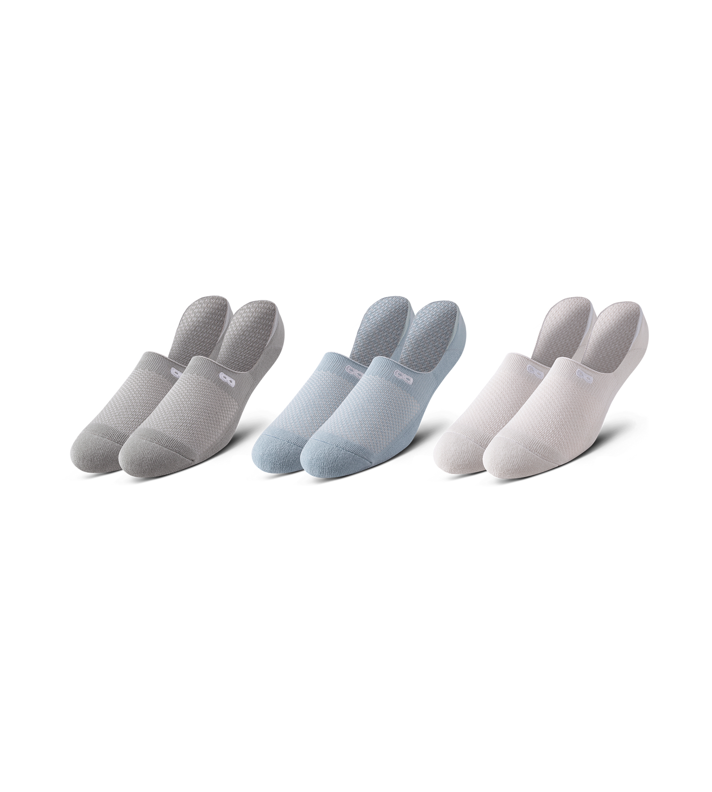 BOWO CUSHION No Show 3 PACK - NEUTRALS Gray, Black, Silver, Light Gray, Dark Gray, Gains boro, Dim gray, Gray, Dark Gray