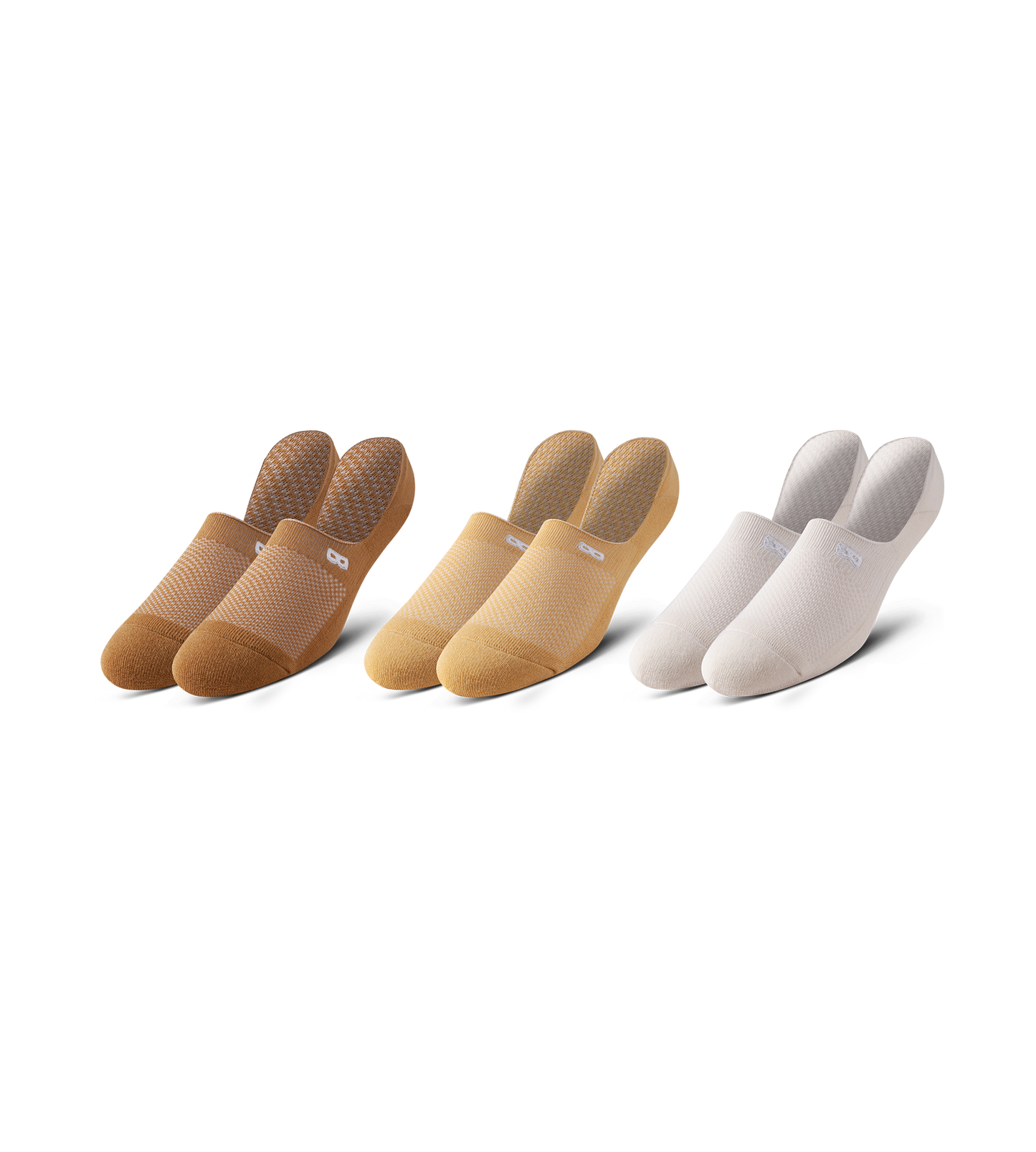 BOWO CUSHION No Show 3 PACK - NEUTRALS Sienna, Black, Light Gray, Burly wood, Gains boro, Saddle brown, Rosy brown, Silver, Dark khaki