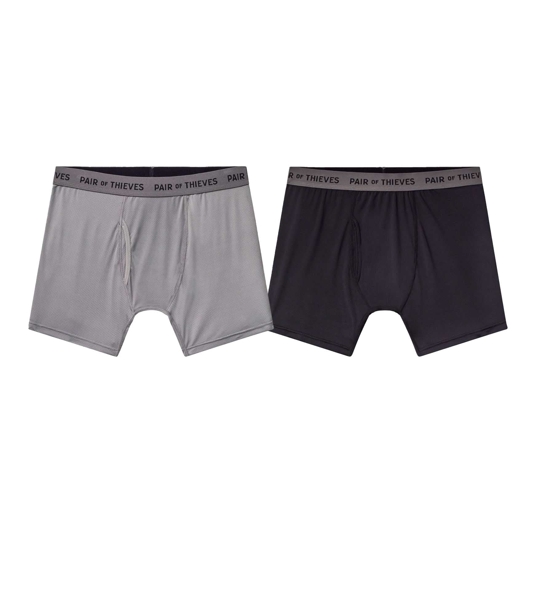 Men s Pair of Thieves 102268 Super Fit Boxer Brief 2 Pack Black Heather Grey 2X