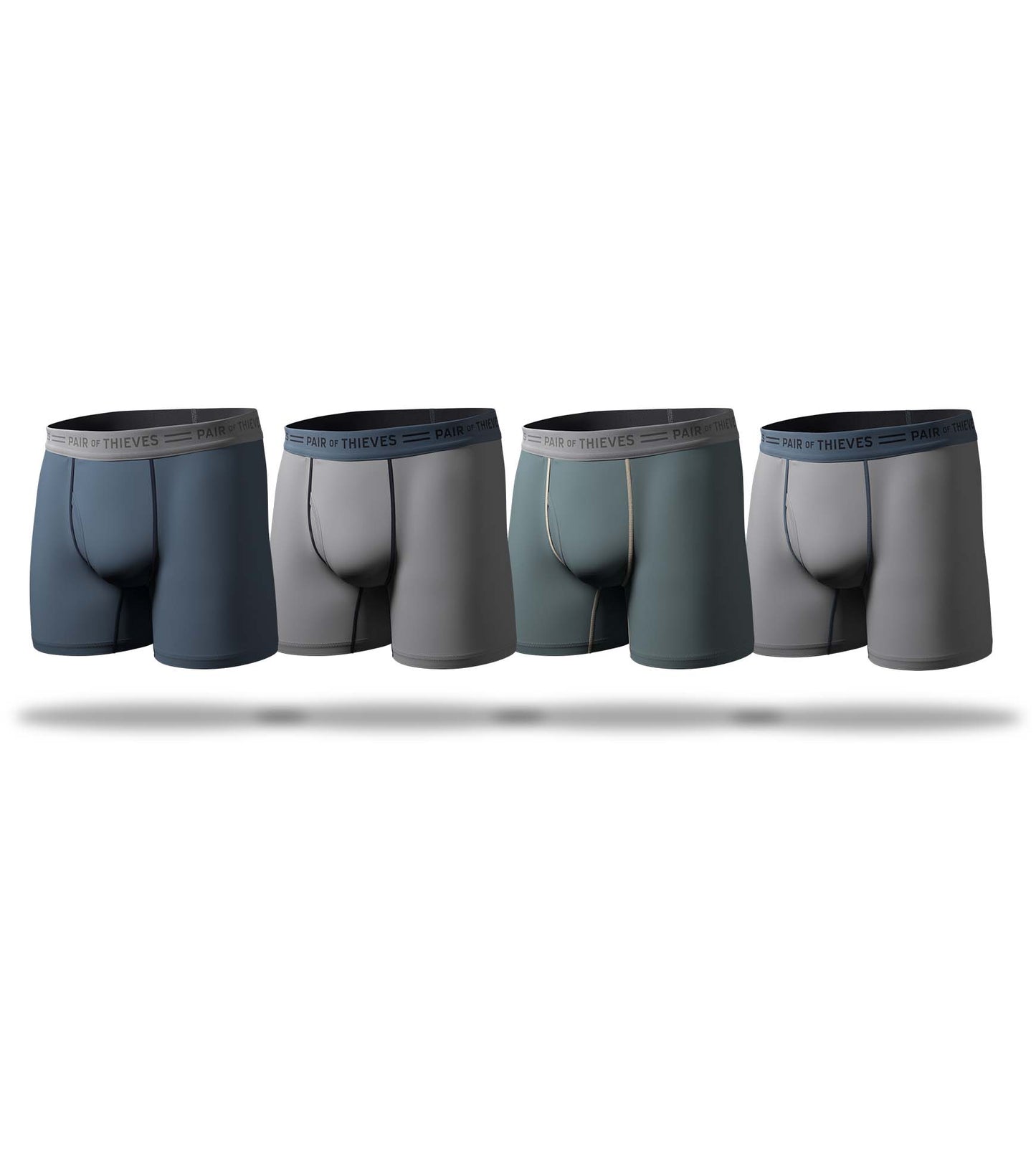 Every Day Kit Boxer Brief Bear Pack (16-pack) containing the colors Dark slate gray, Dim gray, Dim gray, Silver, Black, Gains boro, Gray, Dark slate gray, Dark Gray
