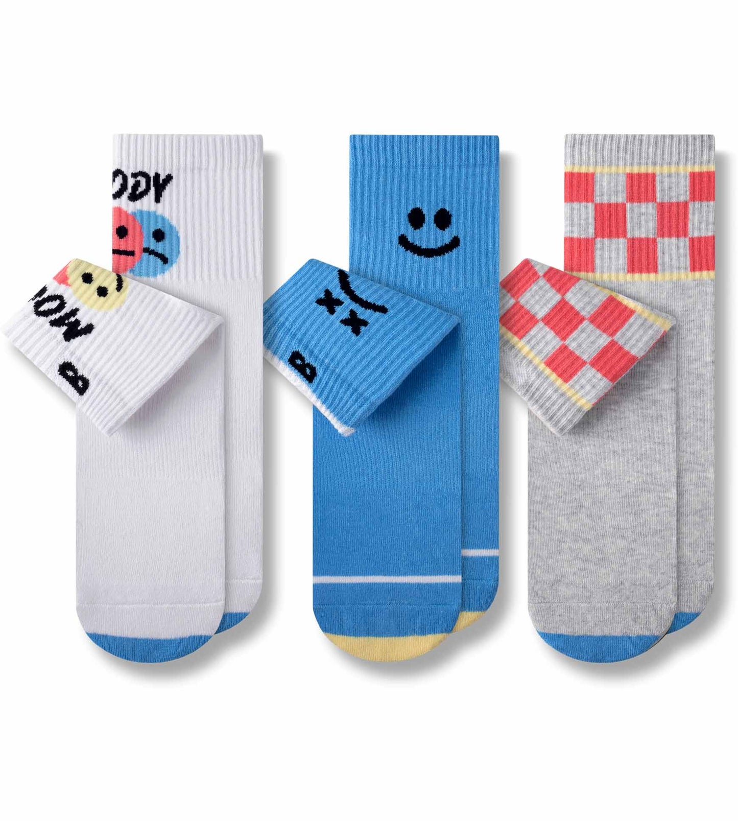 Cushion Ankle Socks 3 PACK Gains boro, Steel blue, Dark Gray, White, Black, Indian red, Cornflower blue, Silver, Teal, Gray