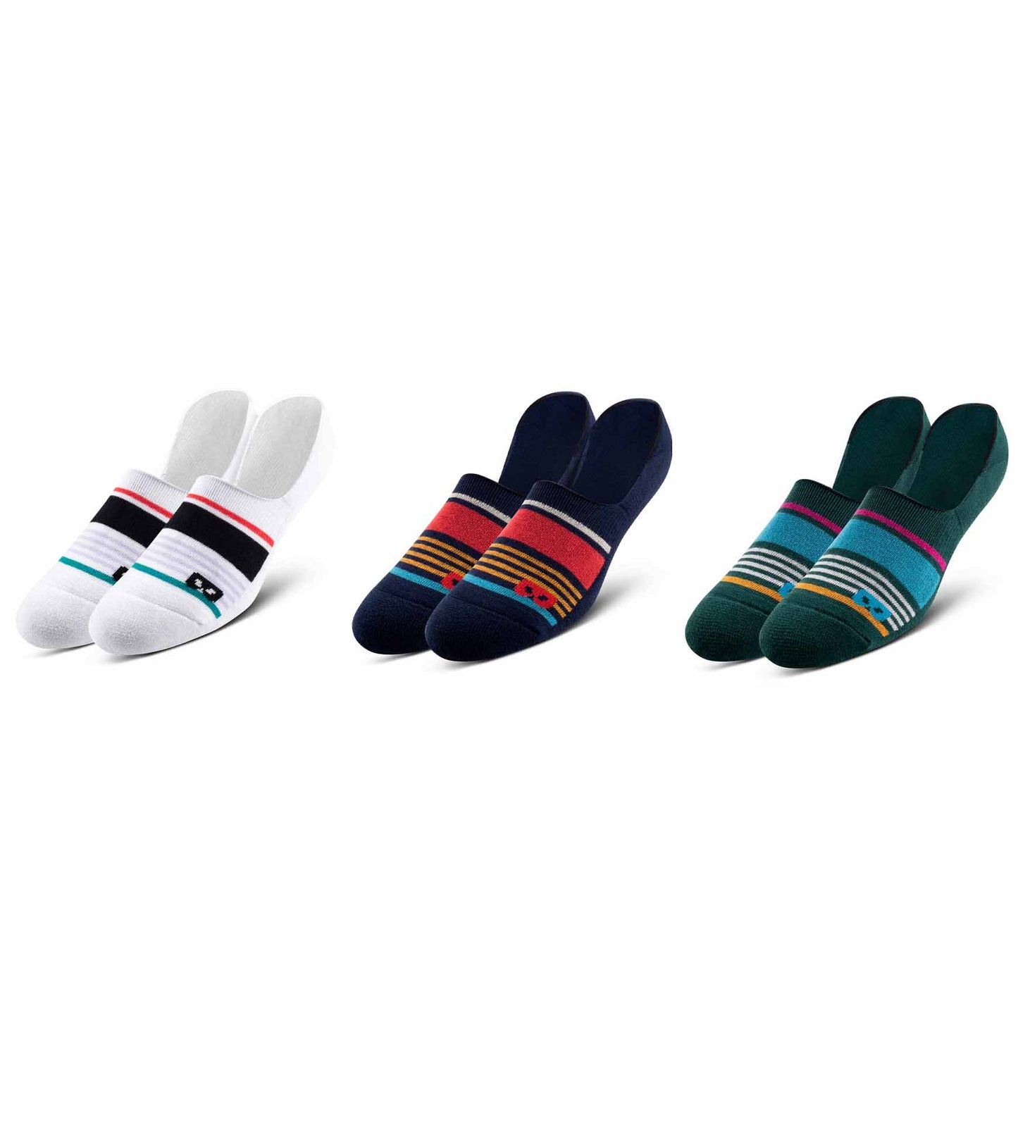 Cushion No Show Socks 3 PACK White, Dark slate gray, Lights late gray, Black, Silver, Brown, Dark cyan, Peru, Dark slate gray, Gains boro
