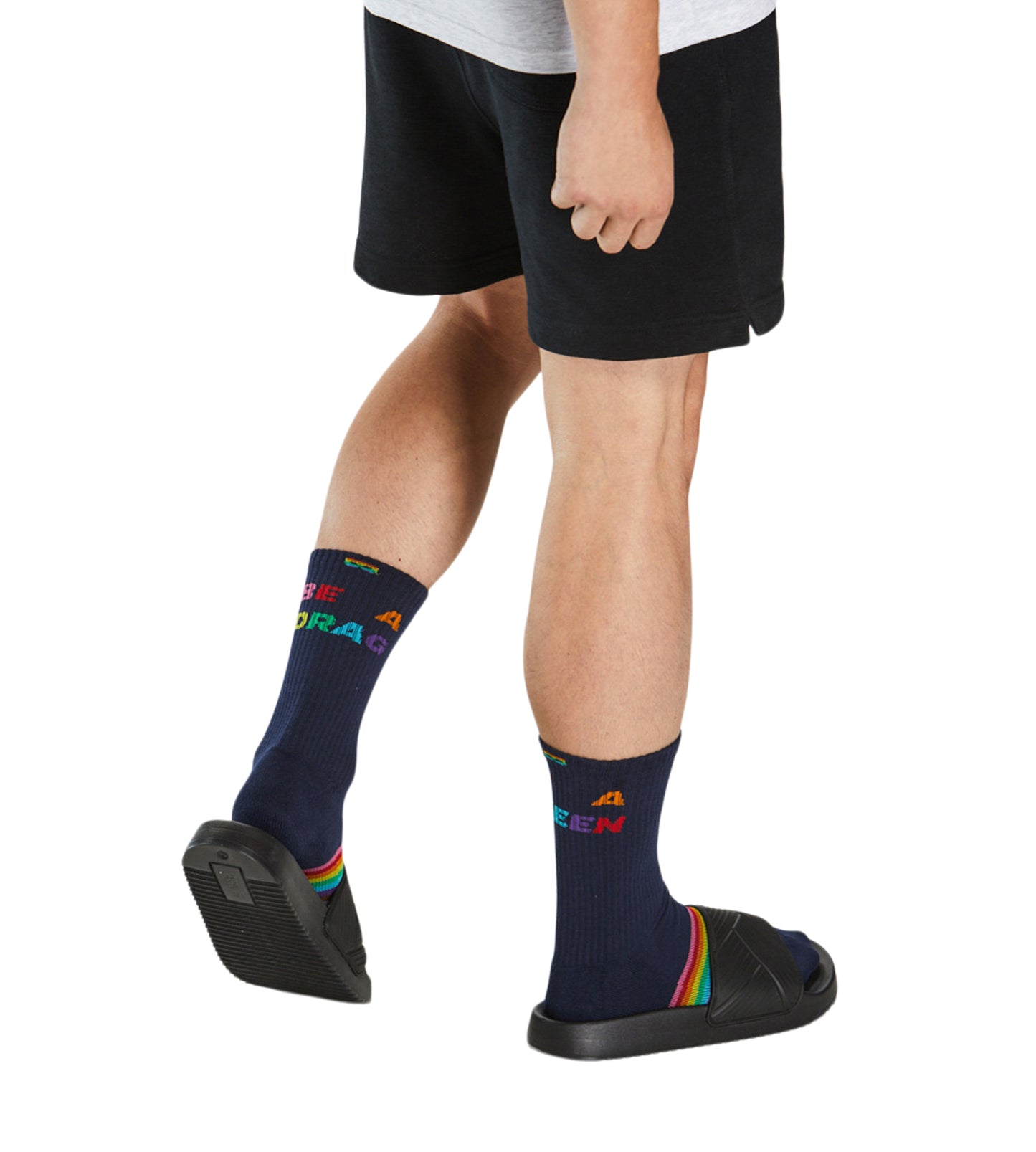 Cushion Crew Sock - PRIDE containing the colors Dark slate gray, Rosy brown, Indian red, Black, Tan, Saddle brown, Gains boro, Dark slate gray, Dark cyan