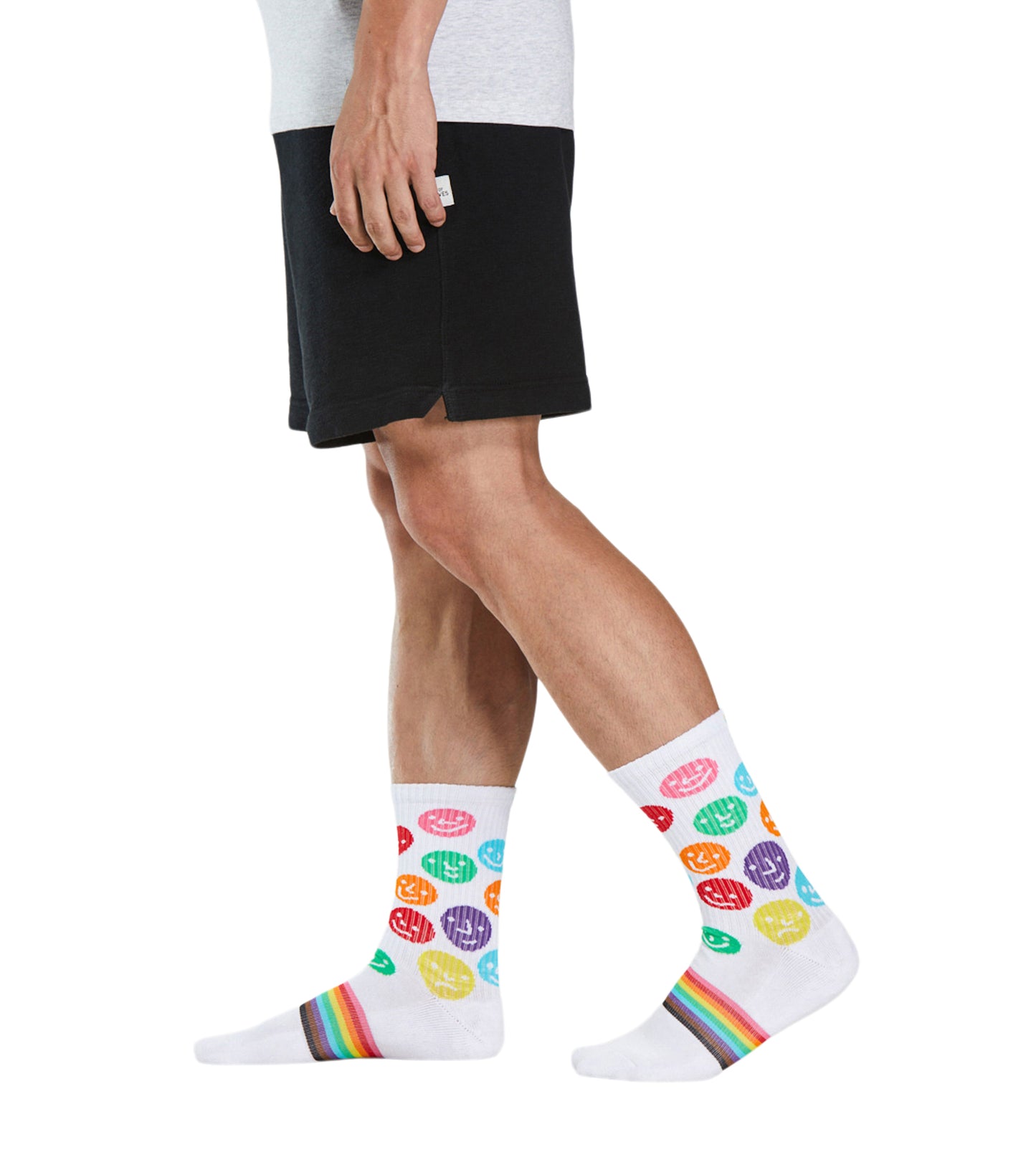 Cushion Crew Sock - PRIDE containing the colors Black, Rosy brown, Chocolate, Tan, Medium aquamarine, Gains boro, Indian red, Dark olive green, Silver