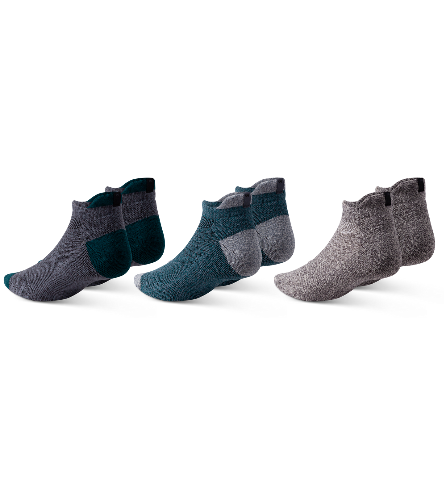 CUSHION LOW-CUT SOCKS 3 PACK Dark slate gray, Dark Gray, Black, Dim gray, Silver, Dark slate gray, Dim gray, Gray, Black