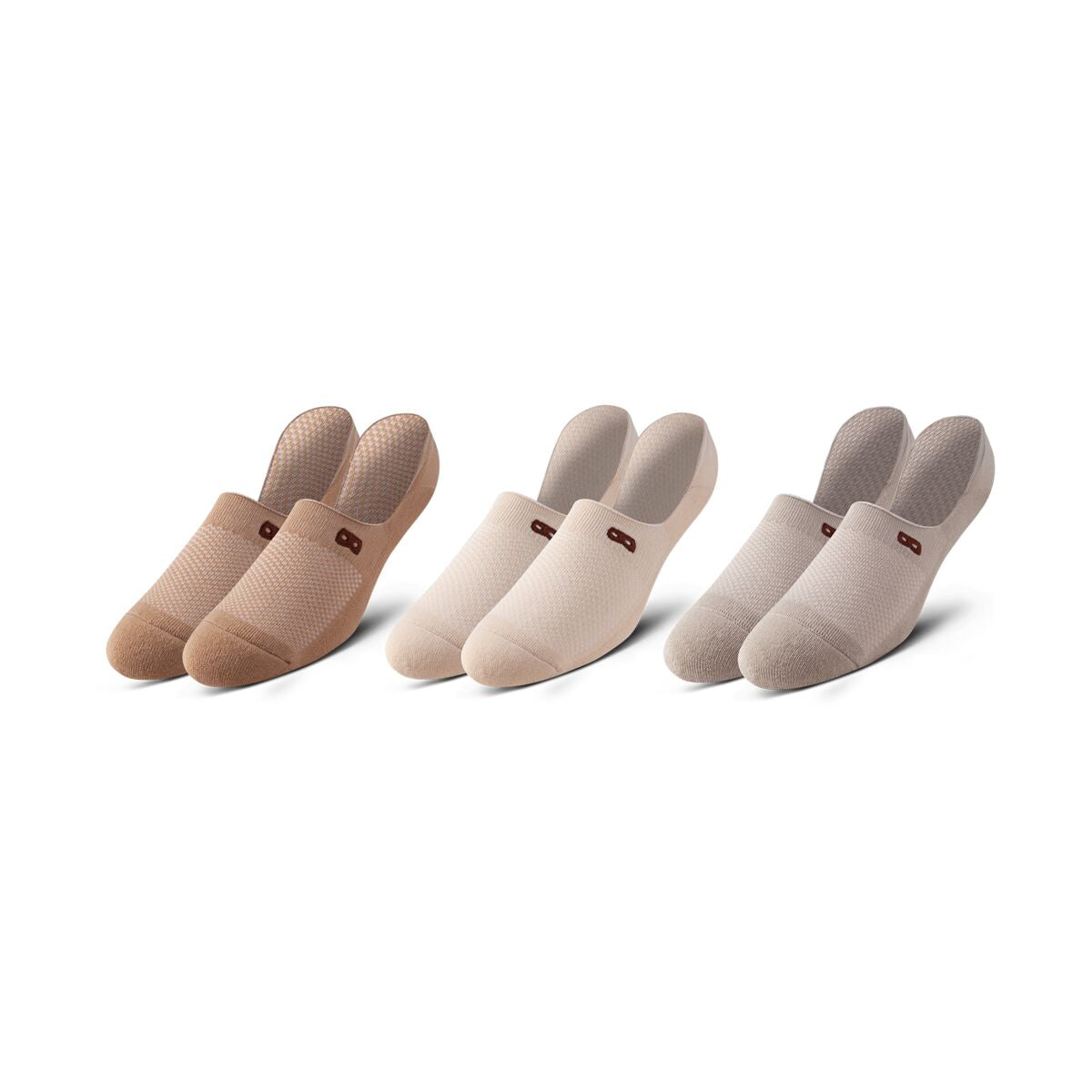 BOWO Cushion No Show Socks, 3-Pack, Assorted Colors