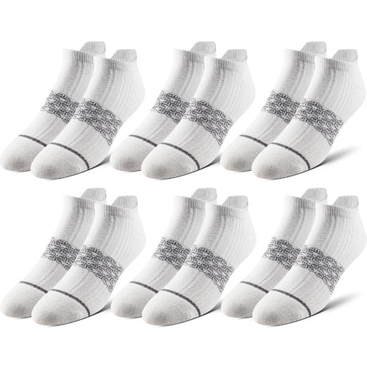 4-Way Stretch Cushion Low-Cut Socks, 6-Pack
