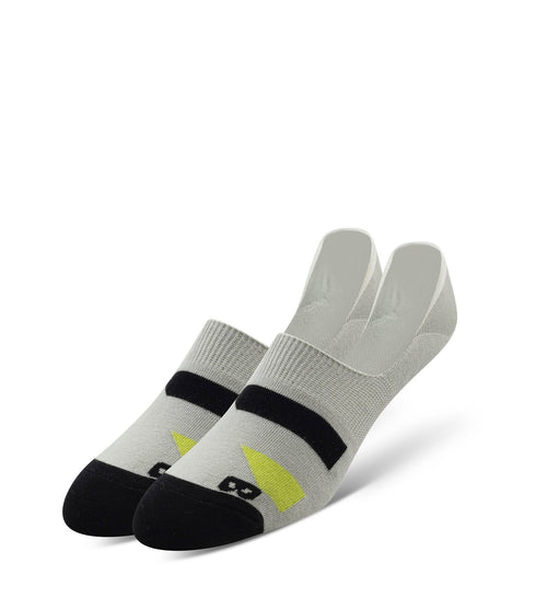 No Show Socks 3 Pack in grey, light grey, green, and black