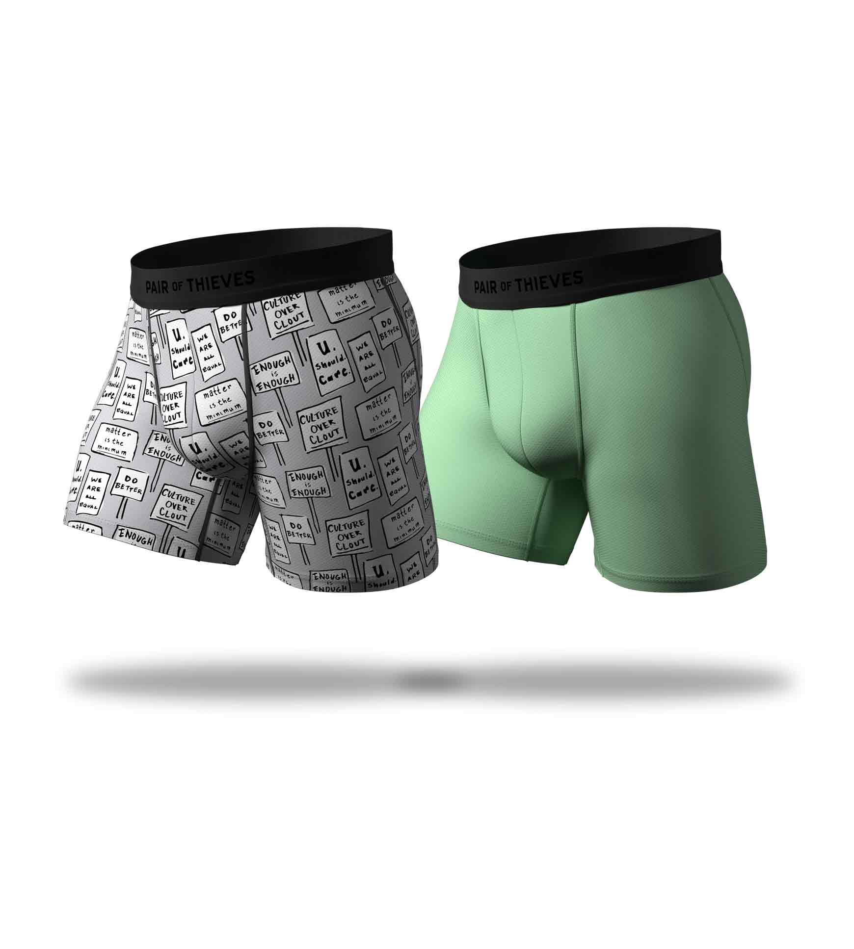 Hustle Boxer Brief 2 Pack colors contain: Dim gray, Dark slate gray, Dark Gray, Dark slate gray, Black, Gains boro, Silver, Gray, Silver