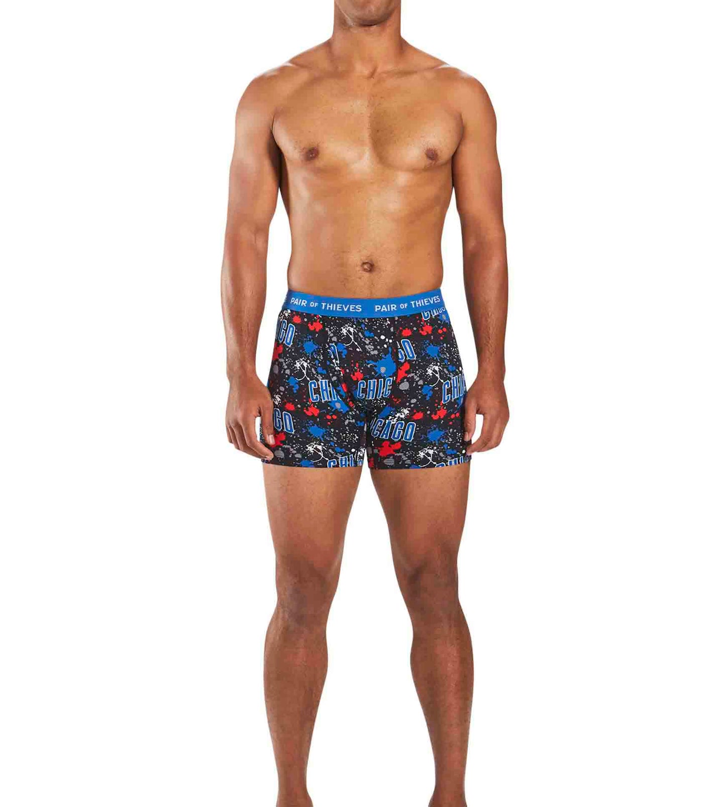 MLB Chicago Cubs SuperFit Boxer Brief 2 Pack containing the colors Peru, Dark slate gray, Sienna, Steel blue, Silver, Slate gray, Indian red, Tan, Sienna