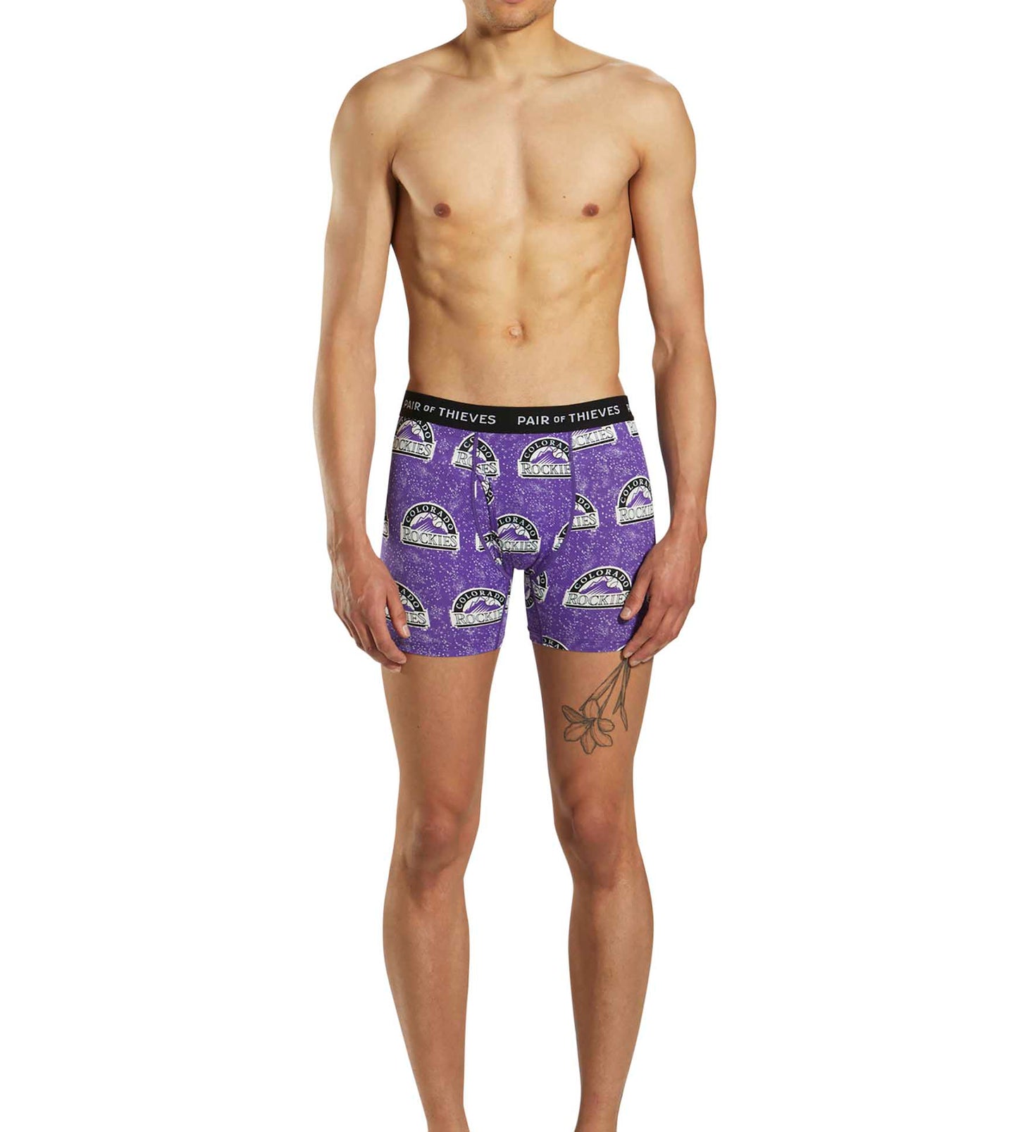 MLB Colorado Rockies SuperFit Boxer Brief 2 Pack containing the colors Dark salmon, Sienna, Dark slate blue, Black, Peru, Lights late gray, Burly wood, Silver, Saddle brown