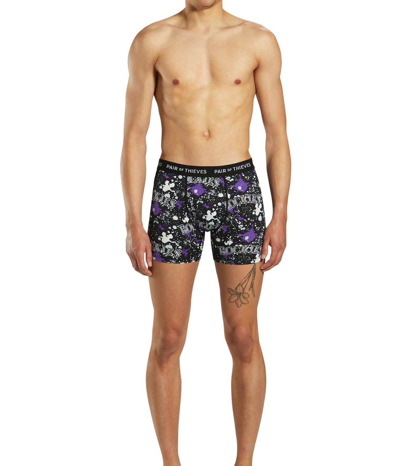 MLB Colorado Rockies SuperFit Boxer Brief 2 Pack containing the colors Tan, Dark slate gray, Indian red, Sienna, Burly wood, Black, Gray, Peru, Light Gray