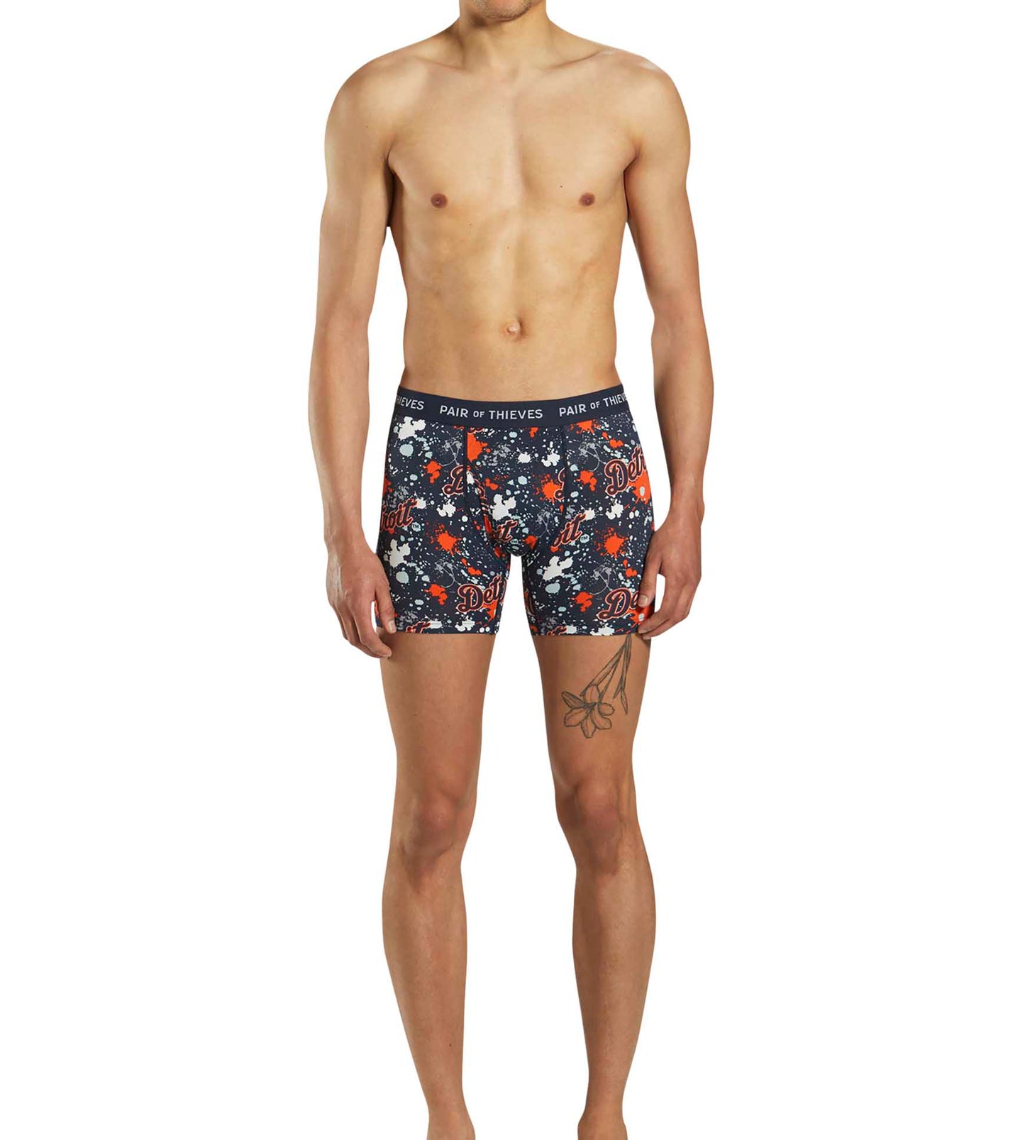 MLB Detroit Tigers SuperFit Boxer Brief 2 Pack containing the colors Sienna, Dark salmon, Dark slate gray, Peru, Burly wood, Sienna, Gray, Dark slate gray, Light Gray