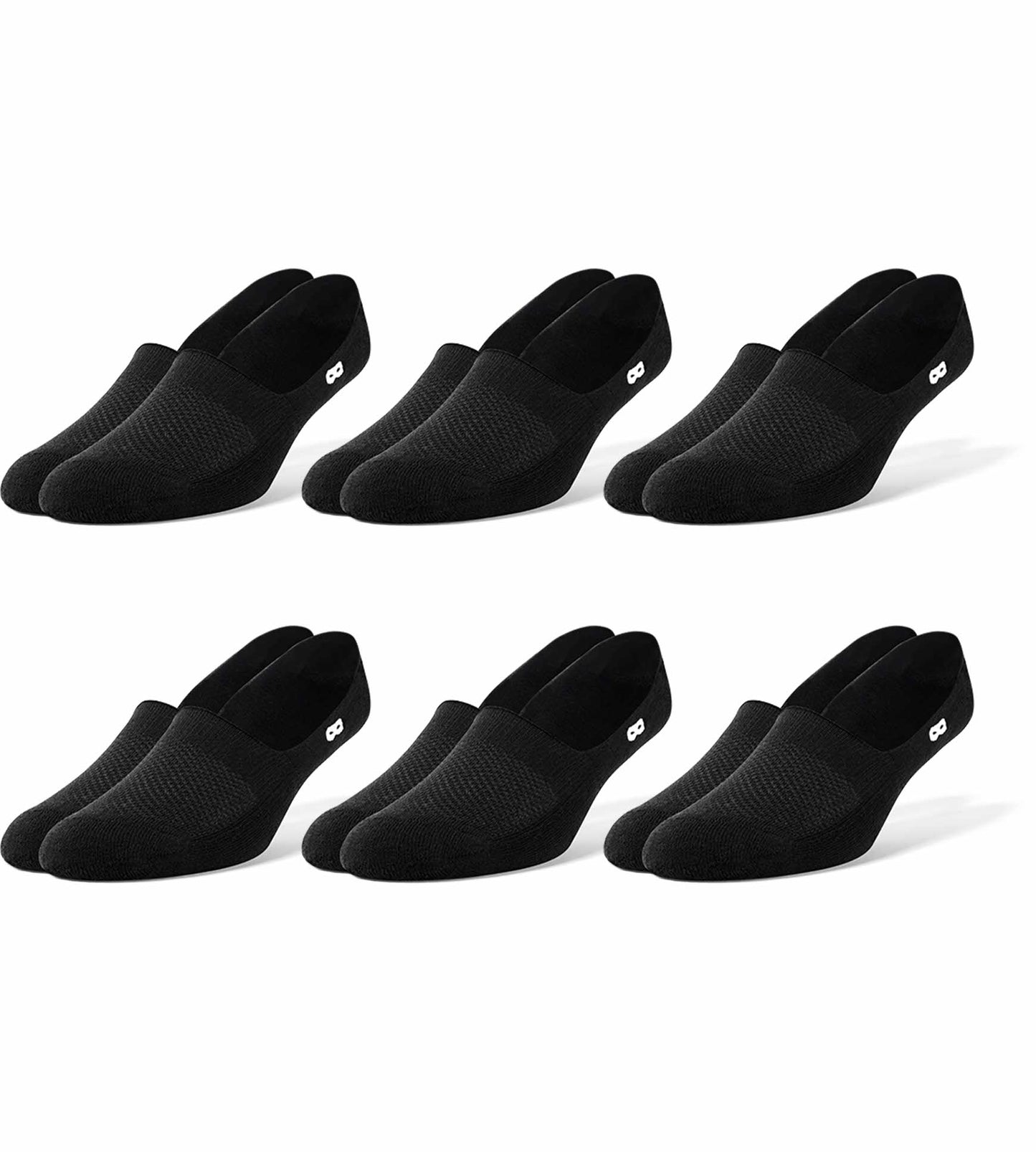Bowo IV - Cushion No Show Socks 6 Pack colors contain: White, Black, Black, Dim gray, Light Gray, Dark slate gray, Black, Dark slate gray, Whitesmoke, Dark Gray