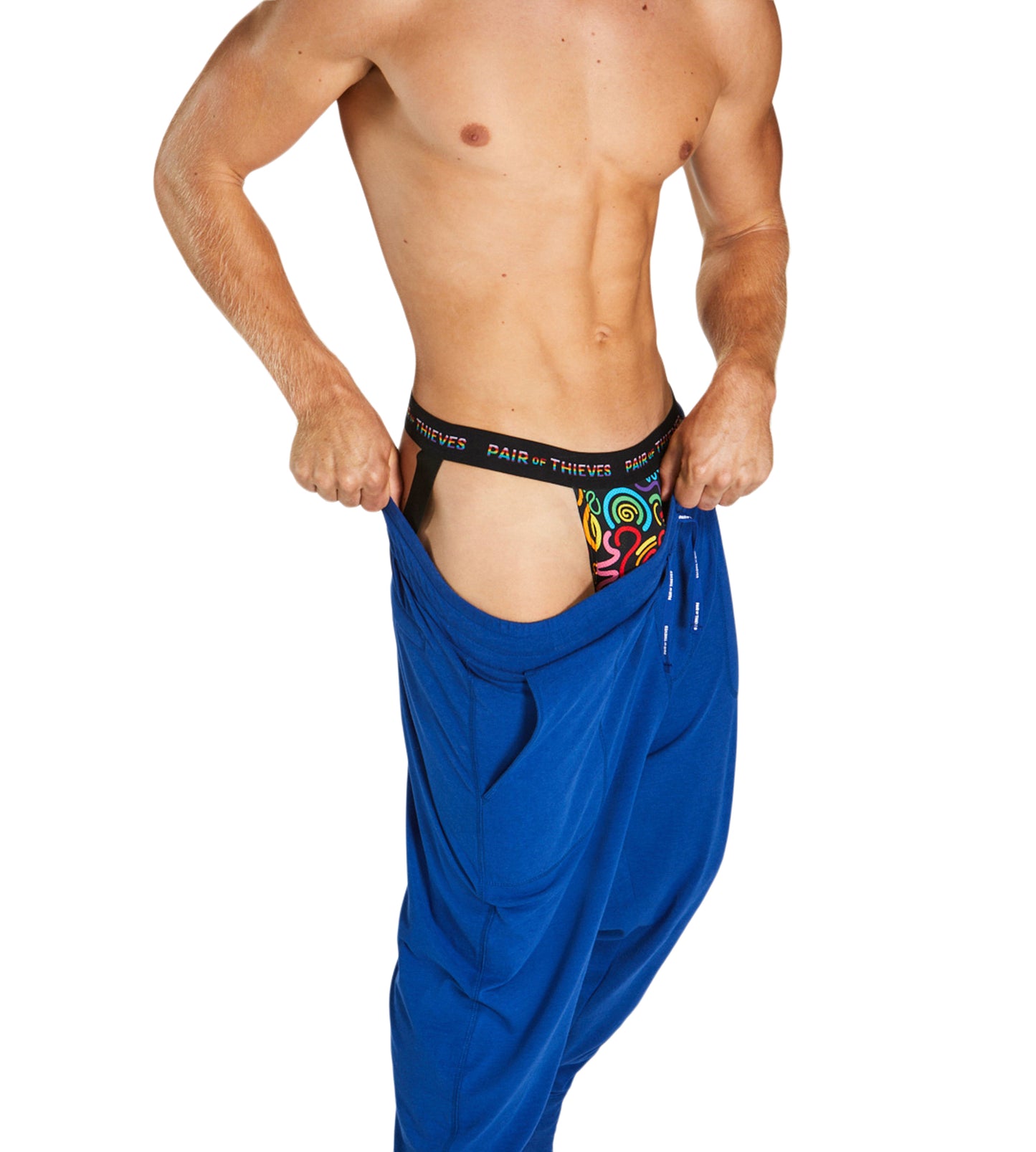 SuperFit Jock Strap - PRIDE colors consists of Teal, Dark salmon, Saddle brown, Midnight blue, Peru, Burly wood, Black, Cadet blue, Peru