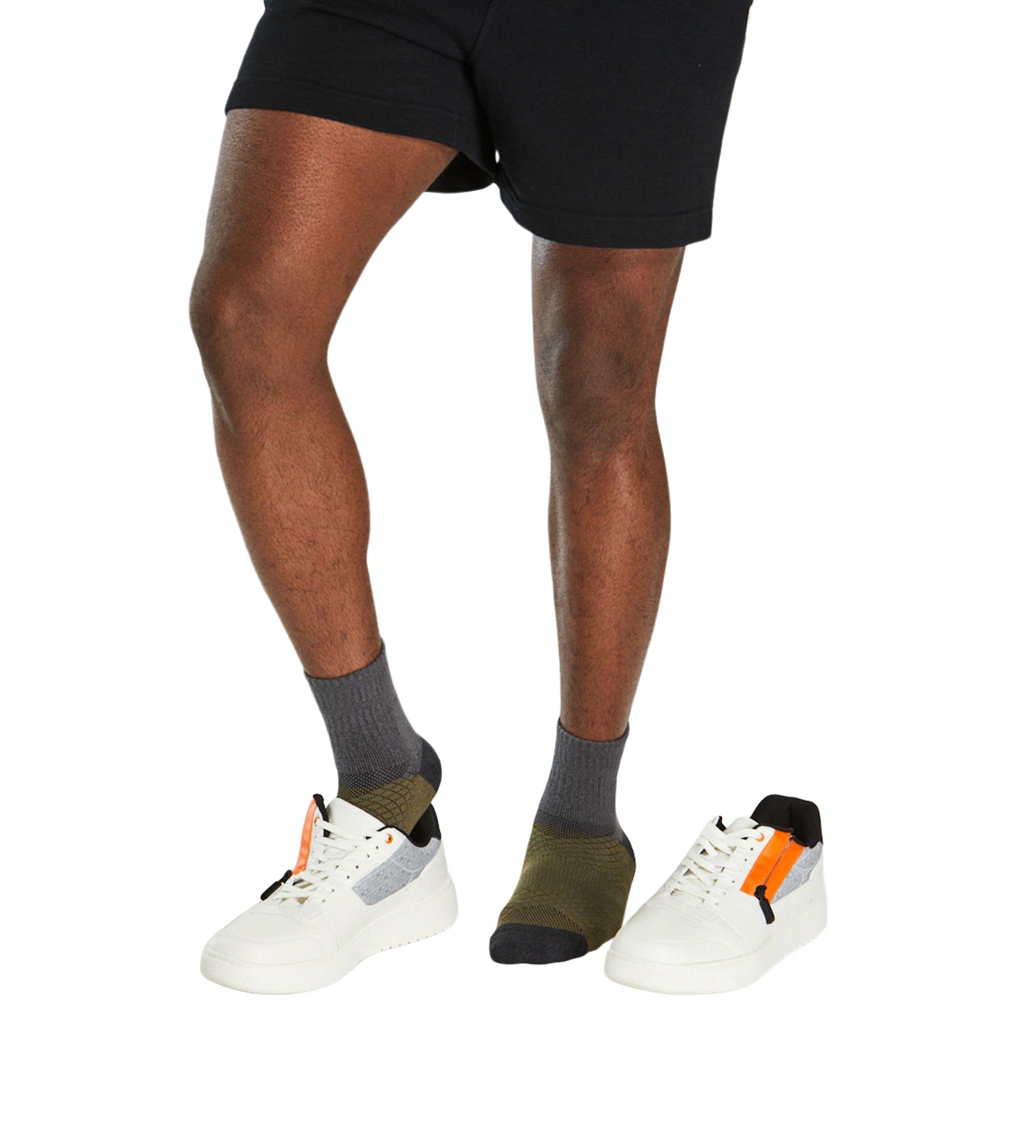 Hustle Cushion Ankle Socks 3 Pack colors contain: Saddle brown, Black, Beige, Gray, Dim gray, Darkorange, Dark olive green, Sienna, Silver