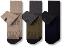 Hustle Cushion Ankle Socks 3 Pack colors contain: Black, Tan, Dark slate gray, Gray, Dim gray, Rosy brown, Black, Dark slate gray, Light Gray