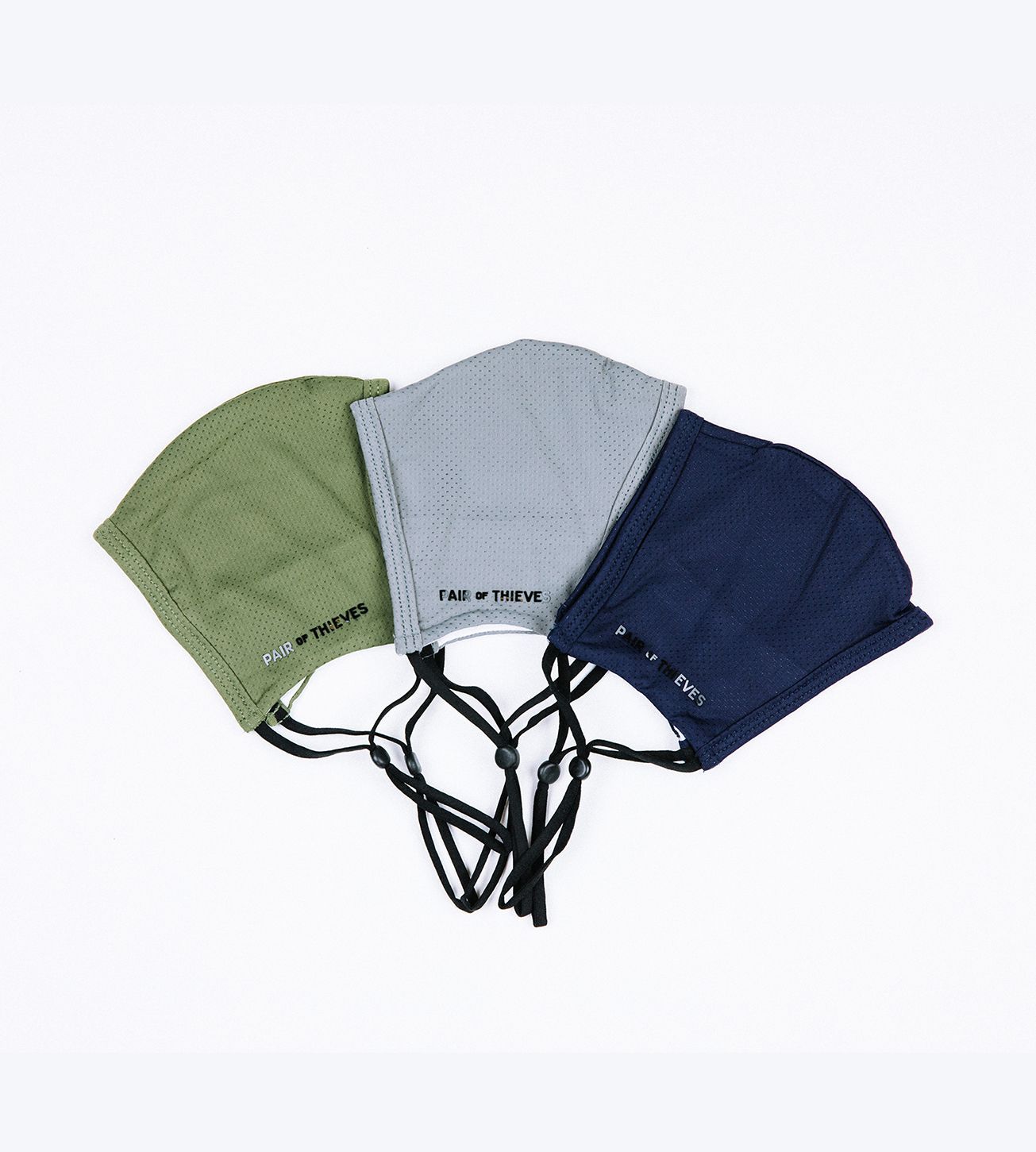 Assorted Reusable Masks 3 Pack contains colors Gray, Whitesmoke, Dark slate gray, Silver, Black, Dark olive green, Dark Gray, Dim gray, Dark slate gray, Ghost white