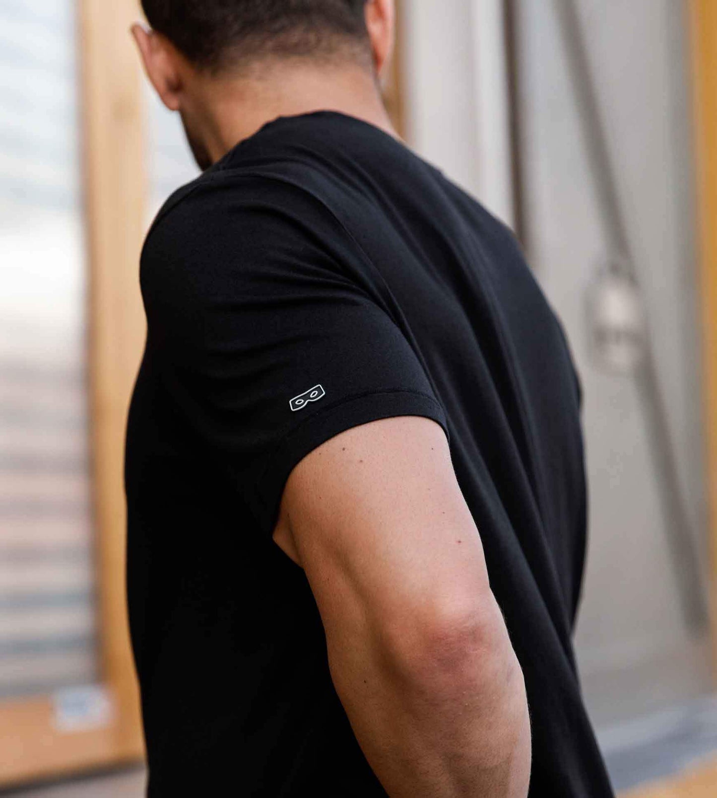 The Classic Black Mega Soft Crew Neck Tee Silicone Trim