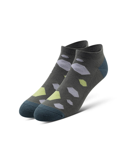 Cushion Low-Cut Socks 3 Pack in blue, green, and grey