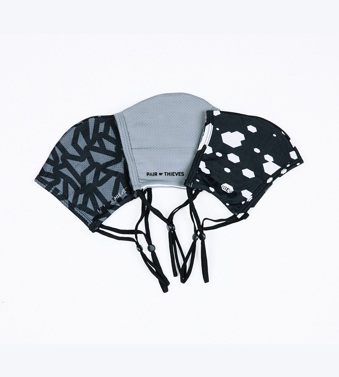 White/Black/Grey Reusable Masks 3 Pack