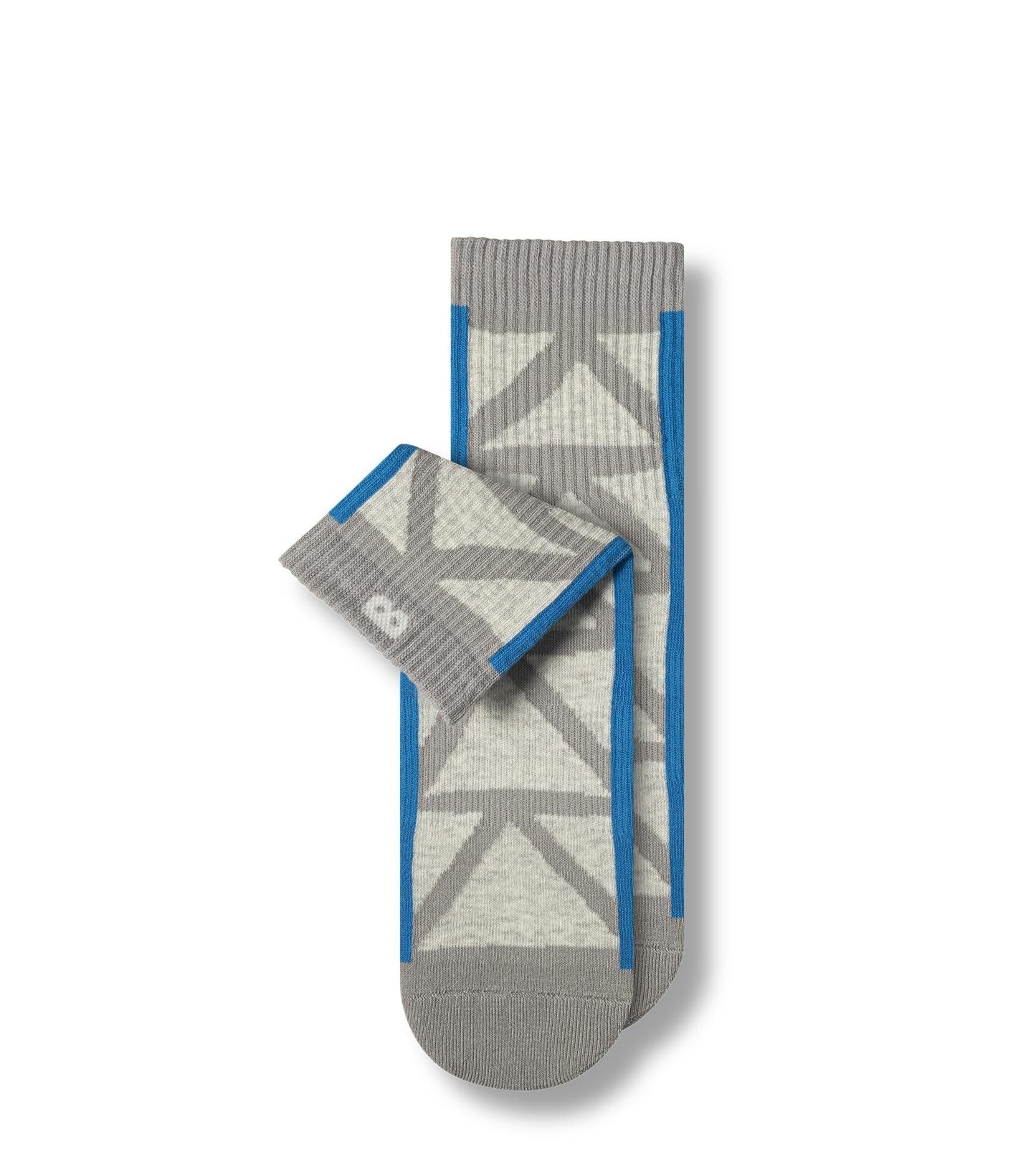 Cushion Ankle Socks patterned, grey and dark navy