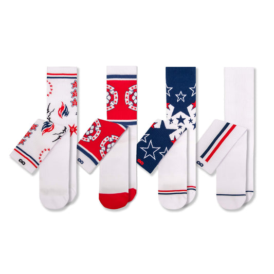USA 250 Ready for Everything Crew Socks, 3 Pack, Assorted Colors