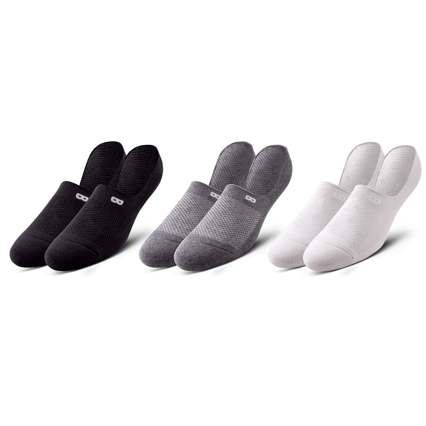 BOWO Cushion No Show Socks, 3-Pack, Neutrals
