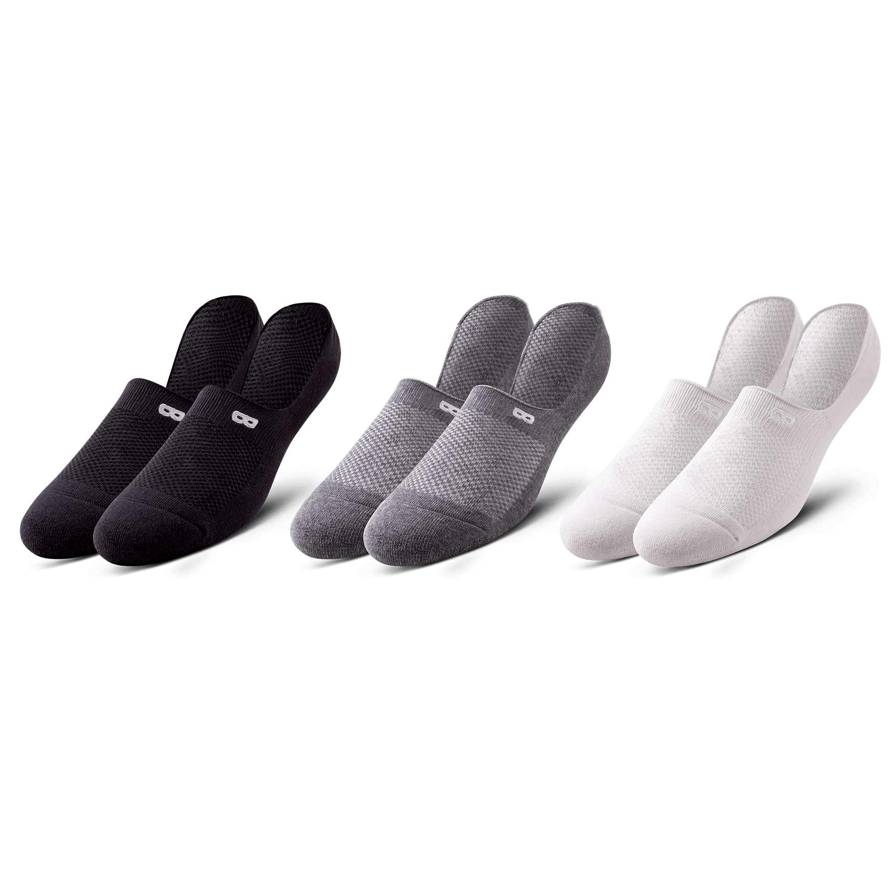 BOWO Cushion No Show Socks, 3-Pack, Neutrals