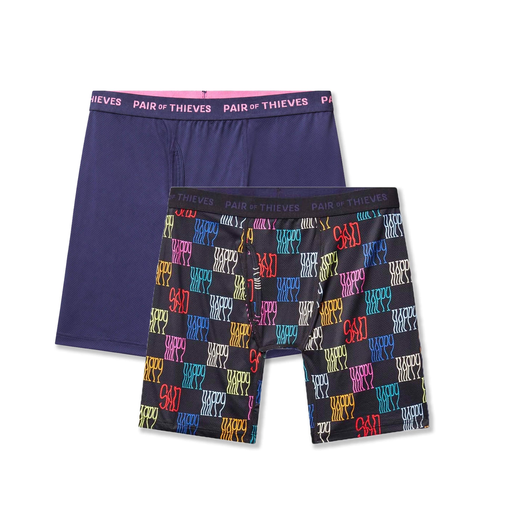 SuperFit Mesh Long Boxer Briefs, 2-Pack, Assorted Colors