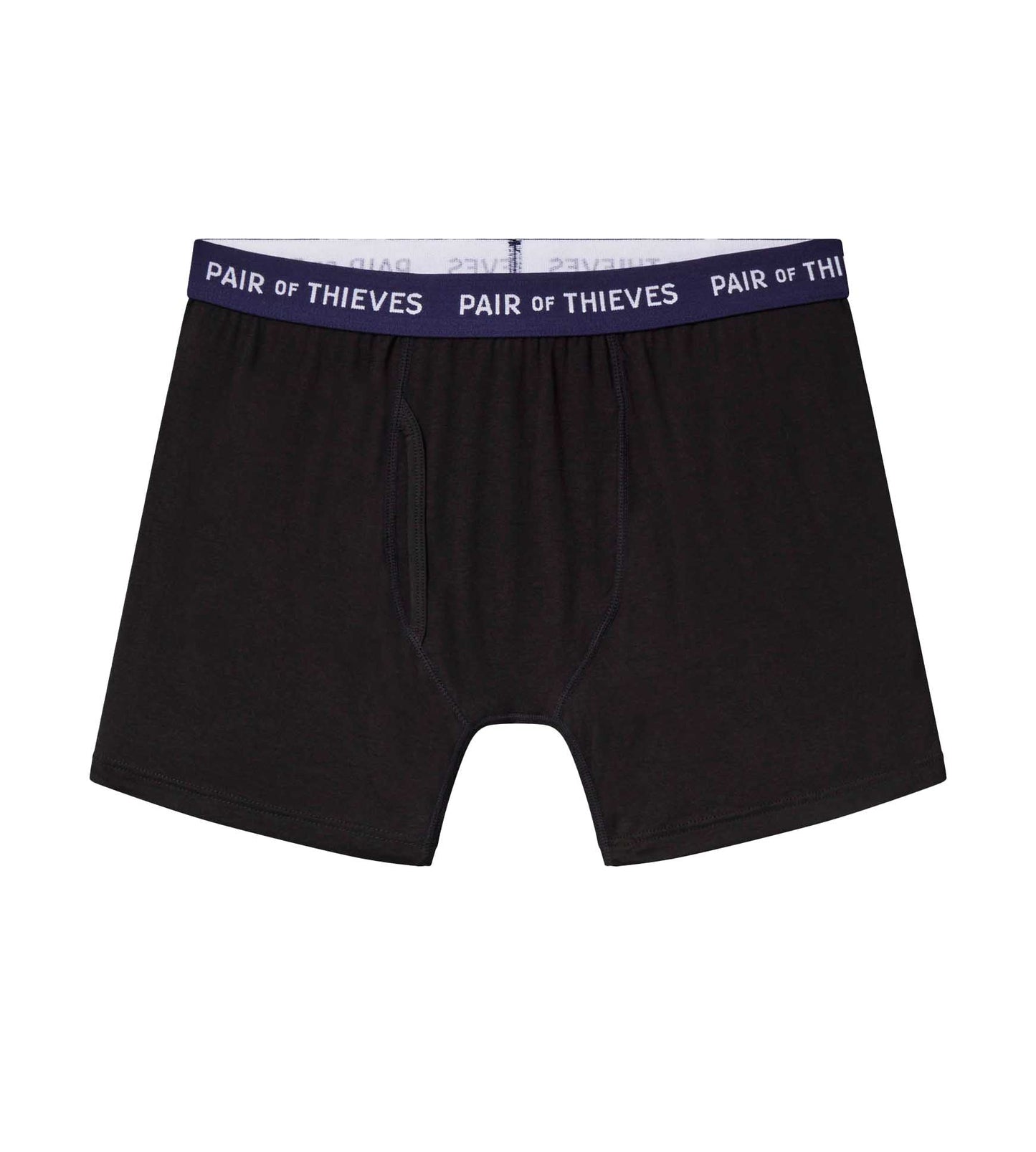 supersoft black boxer brief, black with white logo on gray waistband