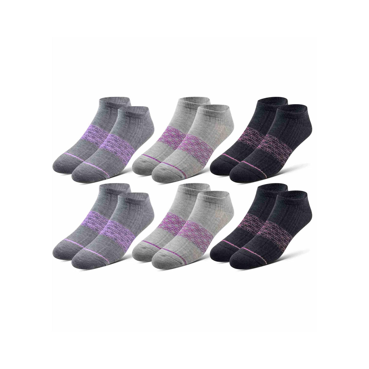 4-Way Stretch Cushion Low-Cut Socks, 6-Pack
