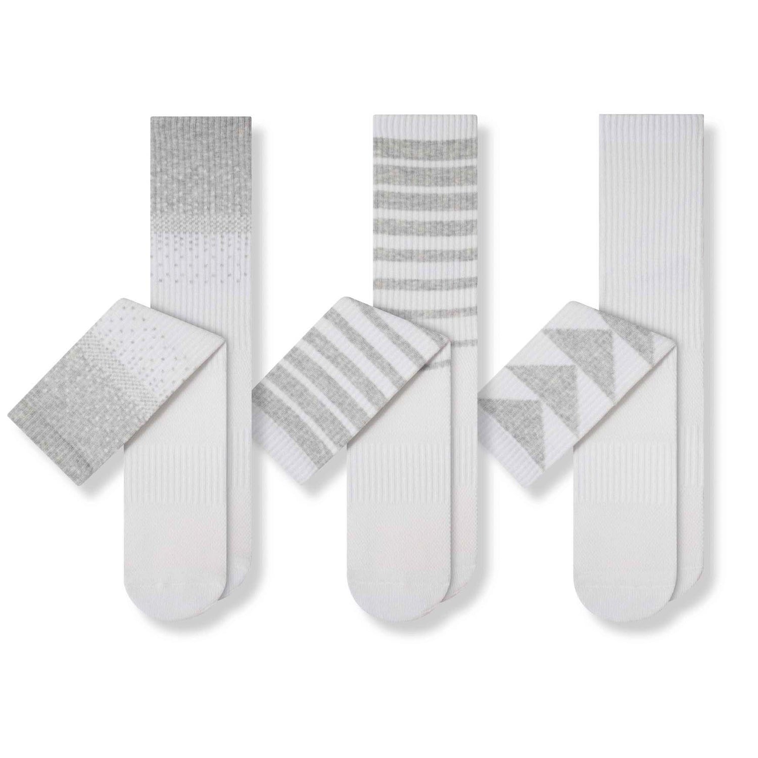BOWO Cushion Crew Socks, 3-Pack, Neutrals