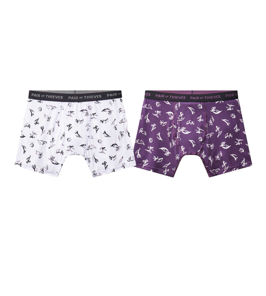 SuperSoft Boxer Briefs 2 Pack - Falling Floral - Pair of Thieves
