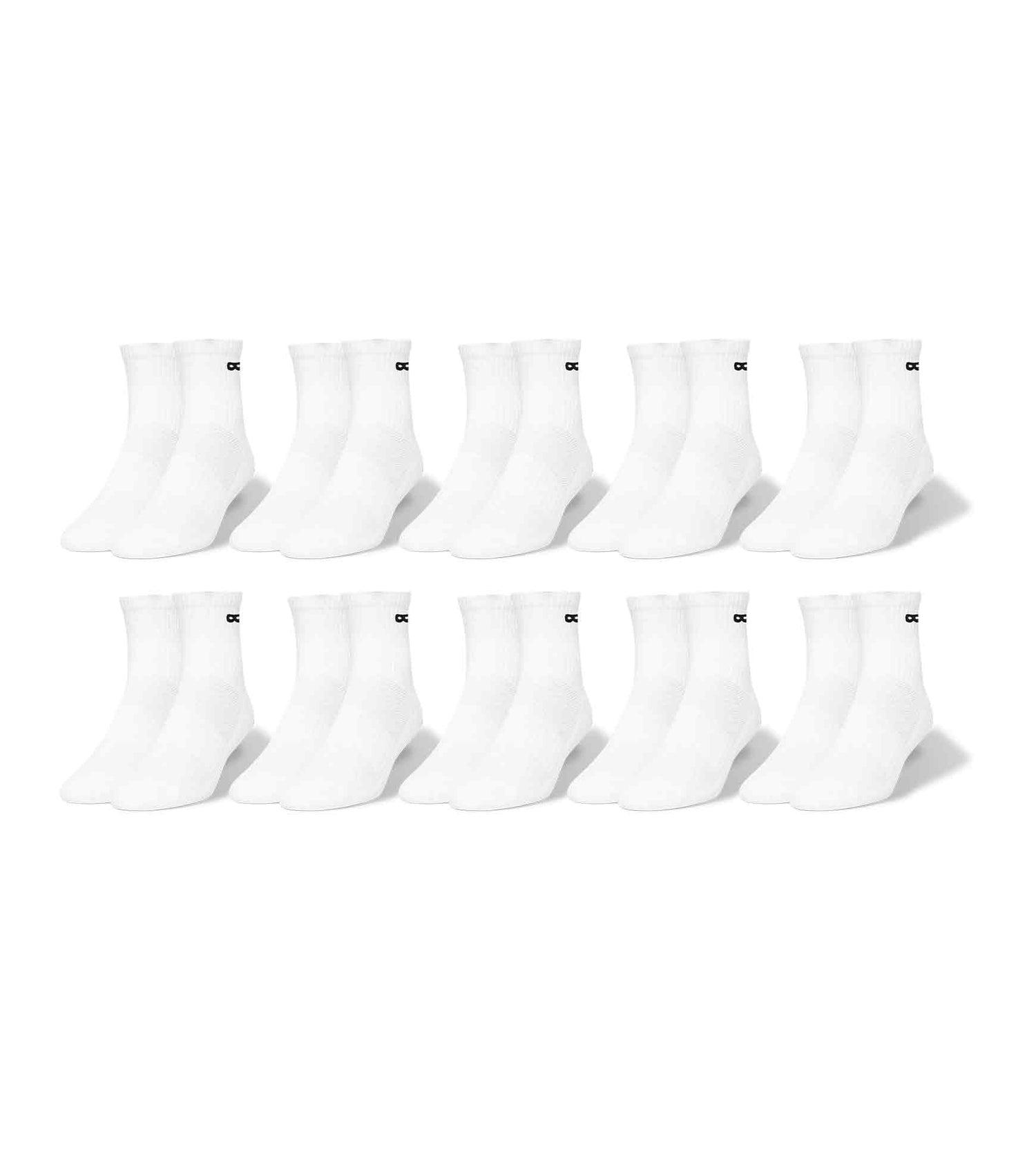 BOWO Cushion Ankle Socks, 10-Pack, Neutrals