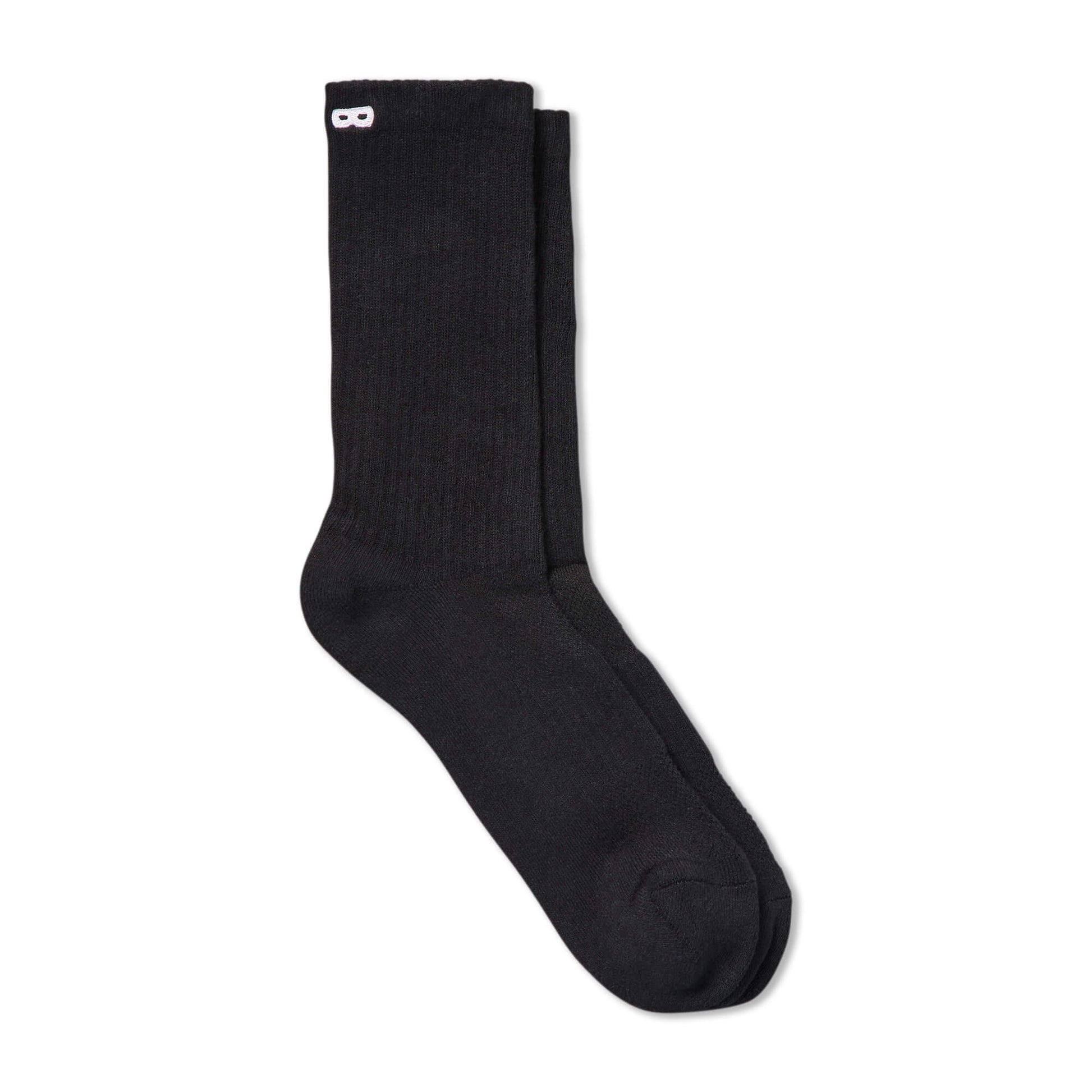 BOWO Cushion Crew Socks, 6-Pack, Black
