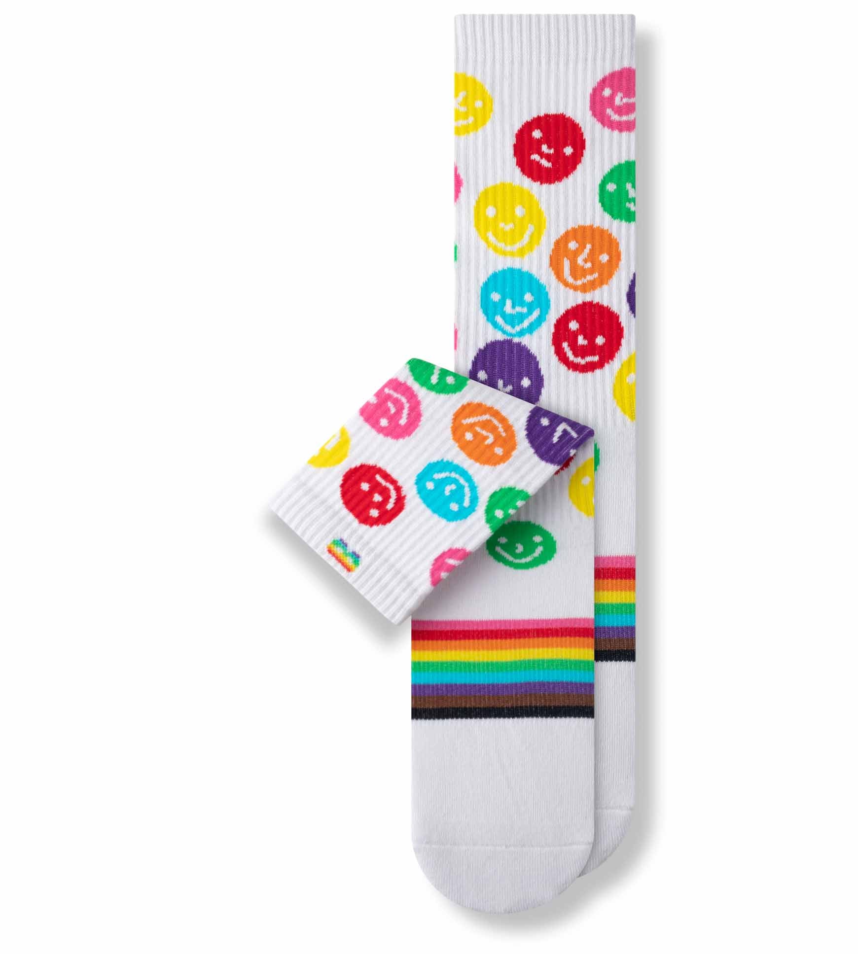 Cushion Crew Sock - PRIDE containing the colors White, Pale violet red, Silver, Dark turquoise, Gold, Dark slate gray, Chocolate, Crimson, Gains boro, Sea green