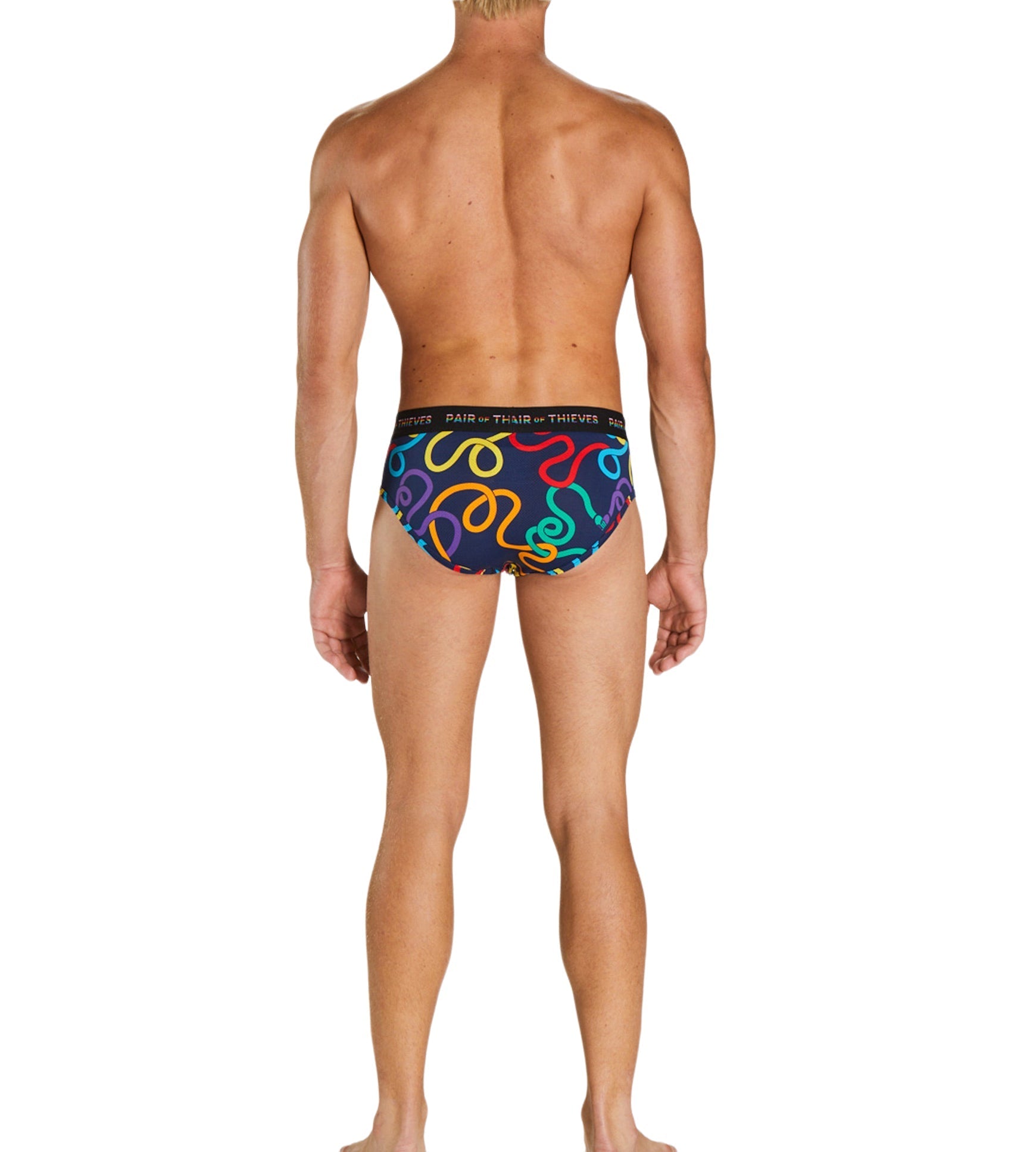 SuperFit Brief - Pride colors consists of Indian red, Dark slate gray, Dark salmon, Light sea green, Tan, Sienna, Peru, Black, Goldenrod