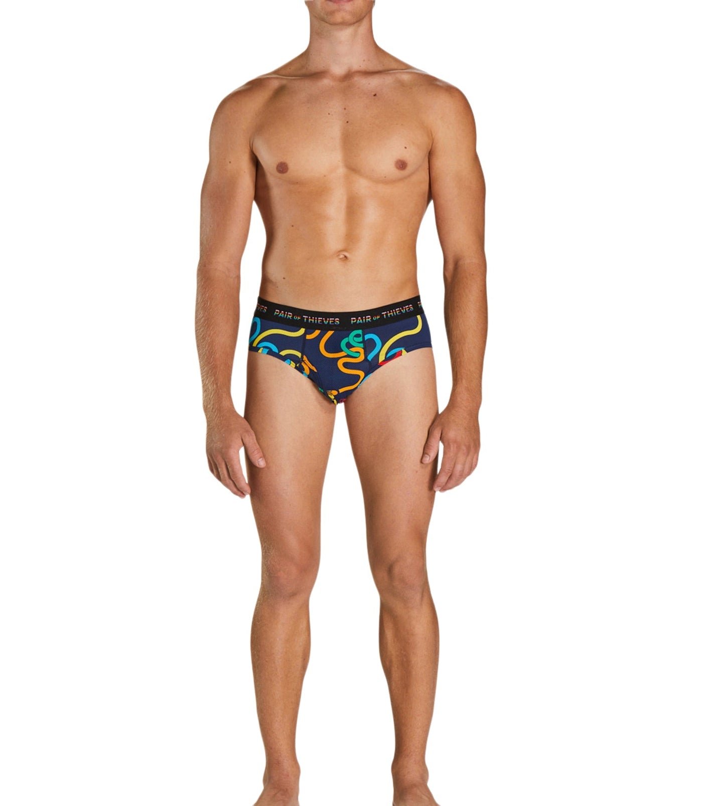 SuperFit Brief - Pride colors consists of Peru, Dark slate gray, Tan, Sienna, Sienna, Dark salmon, Light sea green, Goldenrod, Black