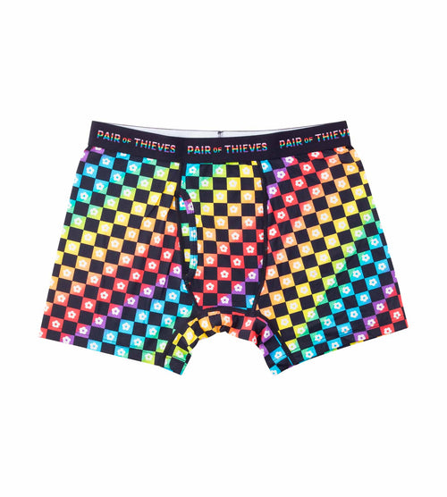 Gay pride underwear  WTees Rainbow Flags Trunk Boxer Briefs Red