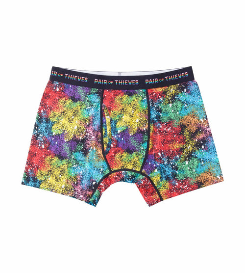 Pair Of Thieves Men's Rainbow Abstract Print Super Fit Boxer Briefs -  Red/blue/green Xl : Target