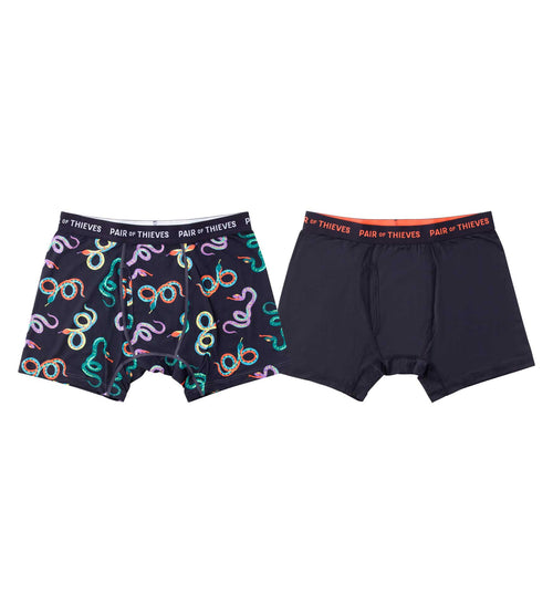 2 Pair of Thieves Super Fit Trunk Black and White Splatter Galaxy