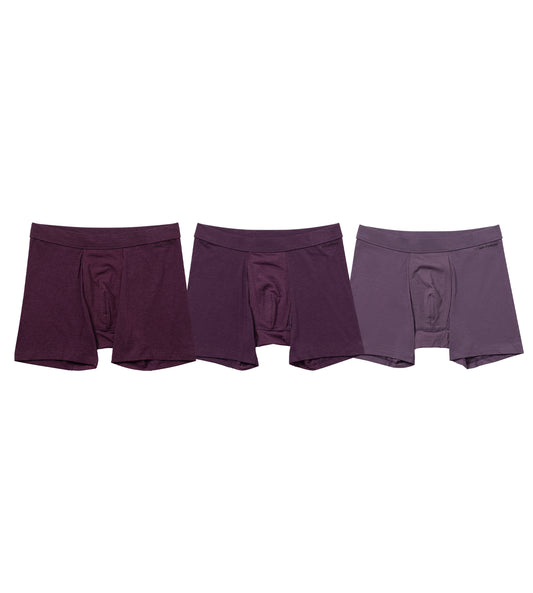 Quick Dry Action Blend Cotton Boxer Briefs (3-Pack)