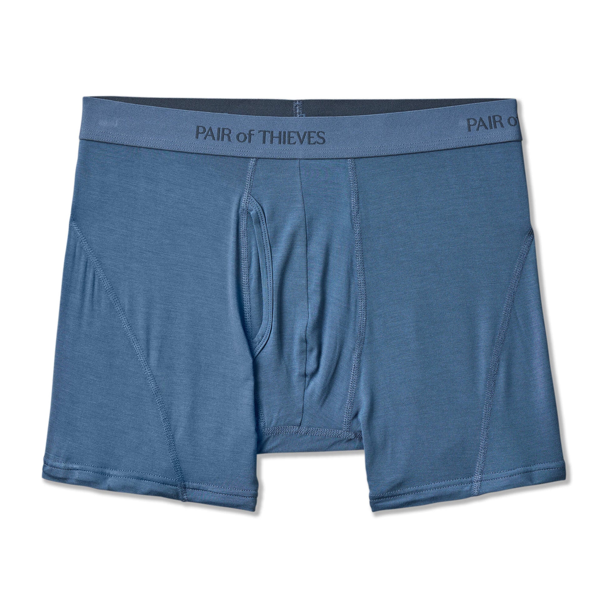 Blue men's underwear with 'Pair of Thieves' brand on a white background