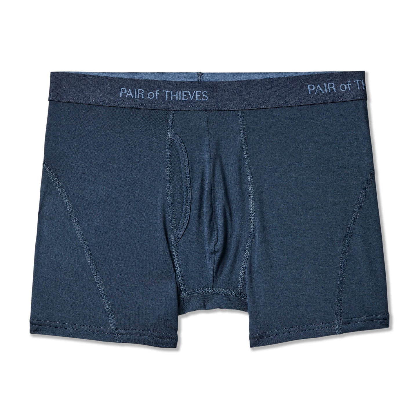 Blue men's underwear with 'Pair of Thieves' branding on a white background