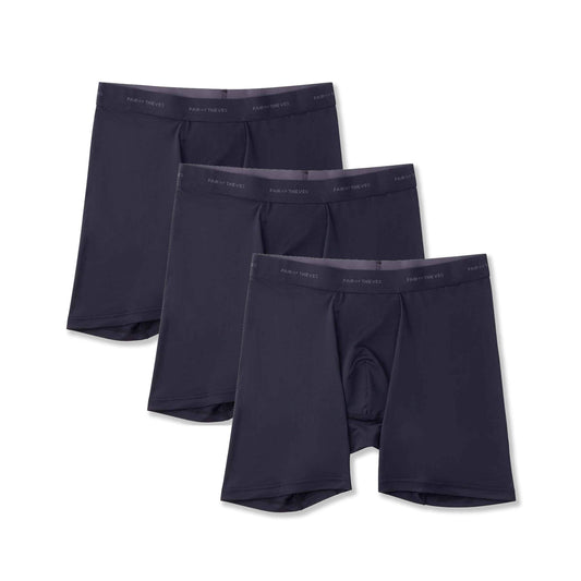 Quick Dry Action Blend Long Boxer Briefs (3-Pack)